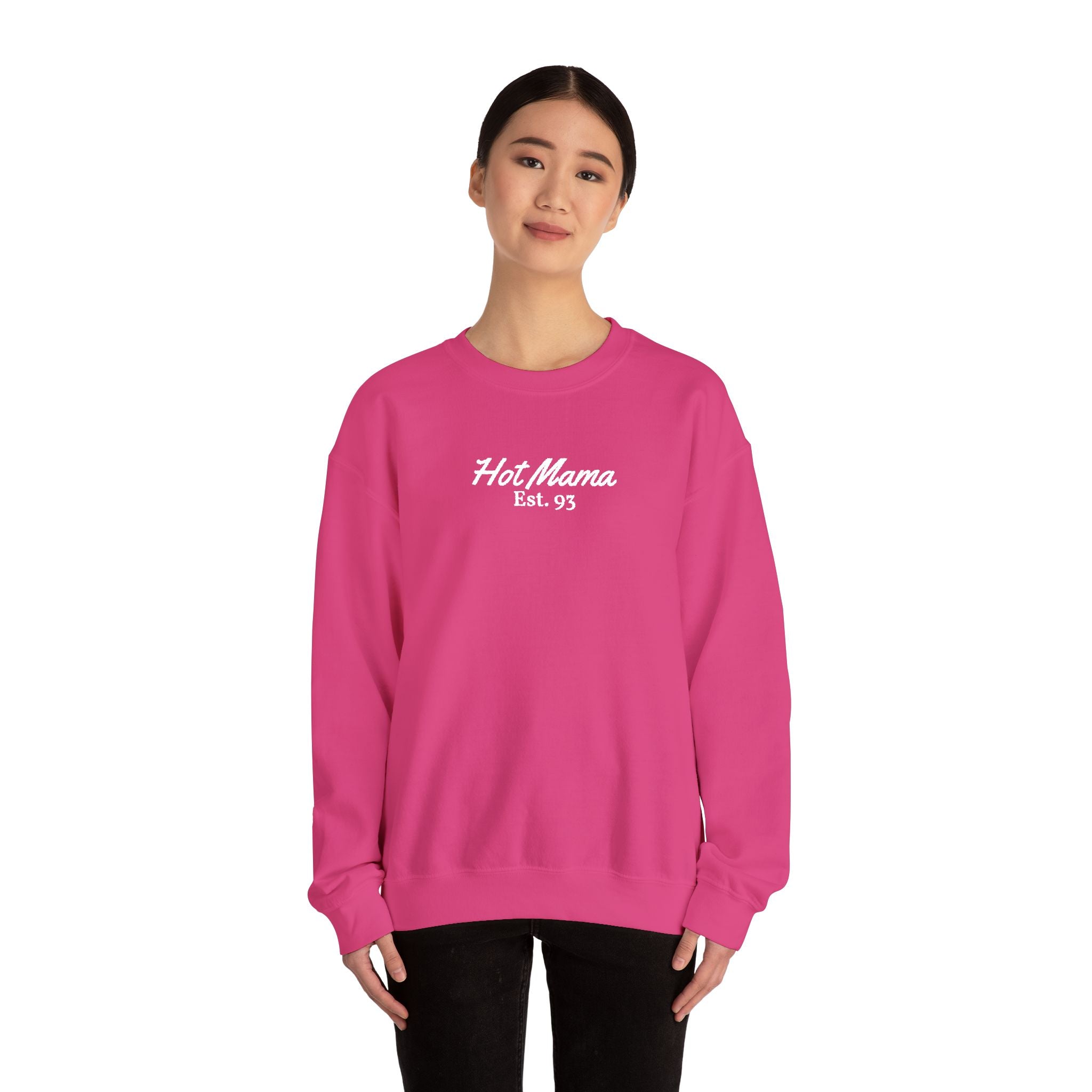Hot Mama - Personalized Embroidery Crewneck Sweatshirt