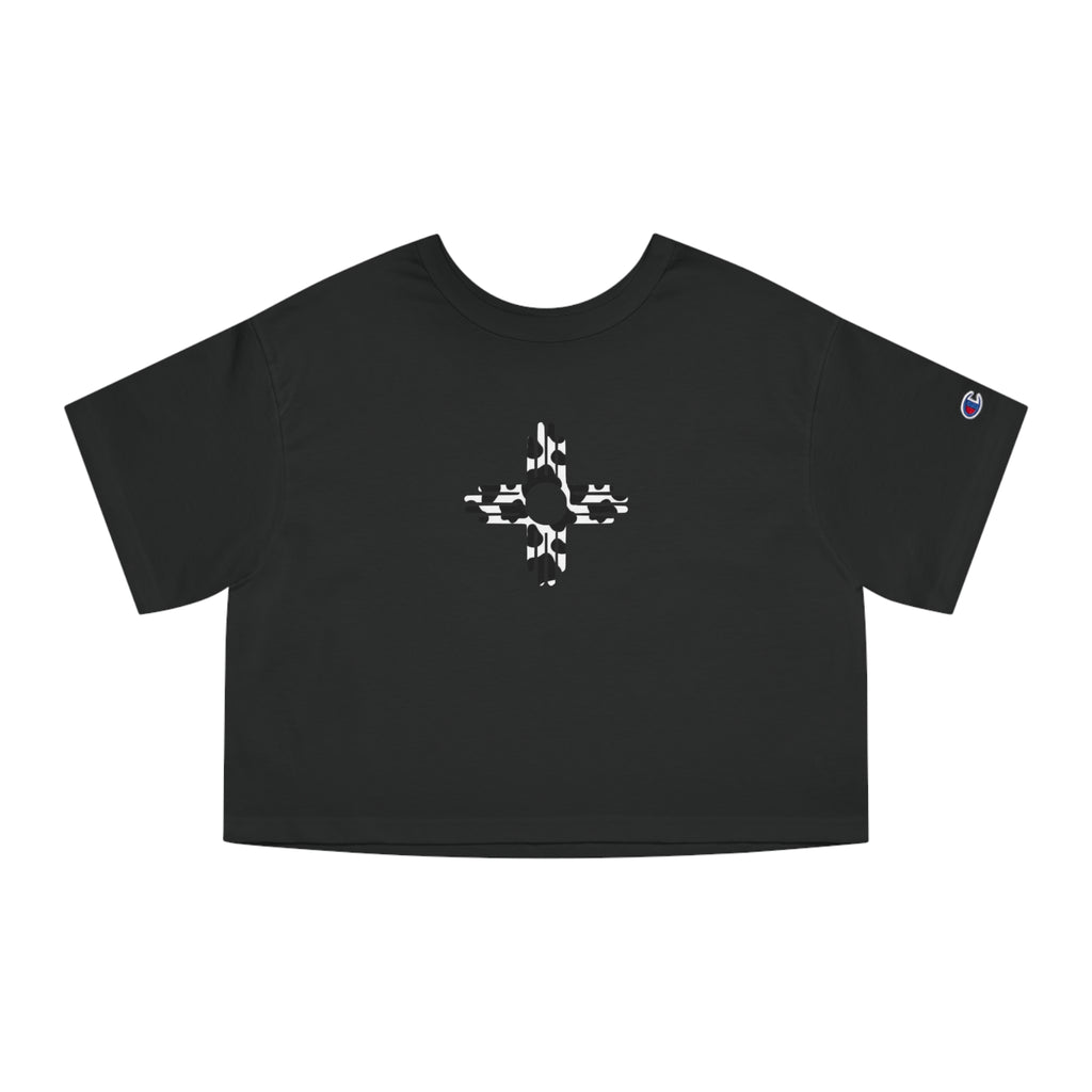 Zia Cow Print - Women's Cropped Champion T-Shirt