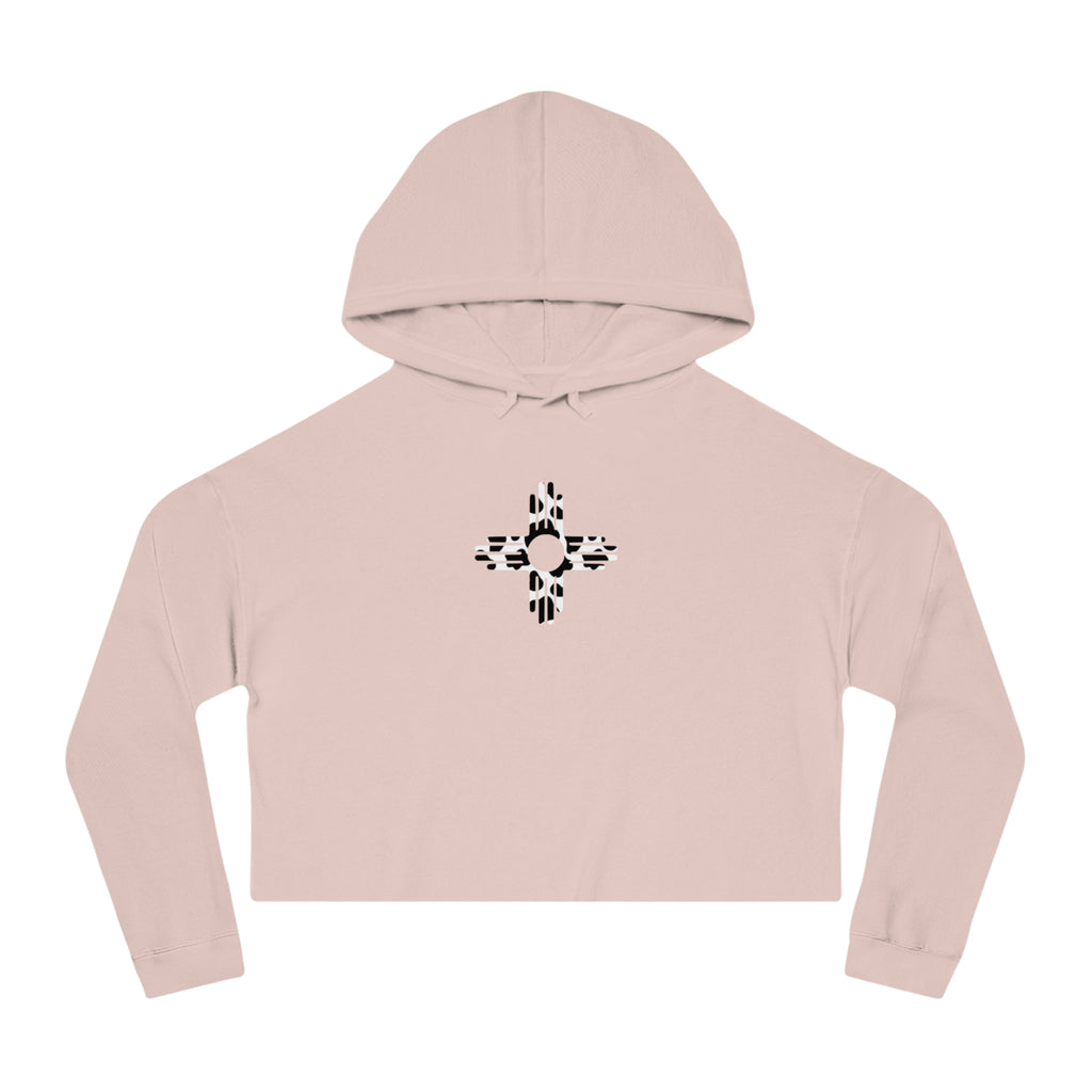 Zia Sun, Cow Print - Cropped Hoodie
