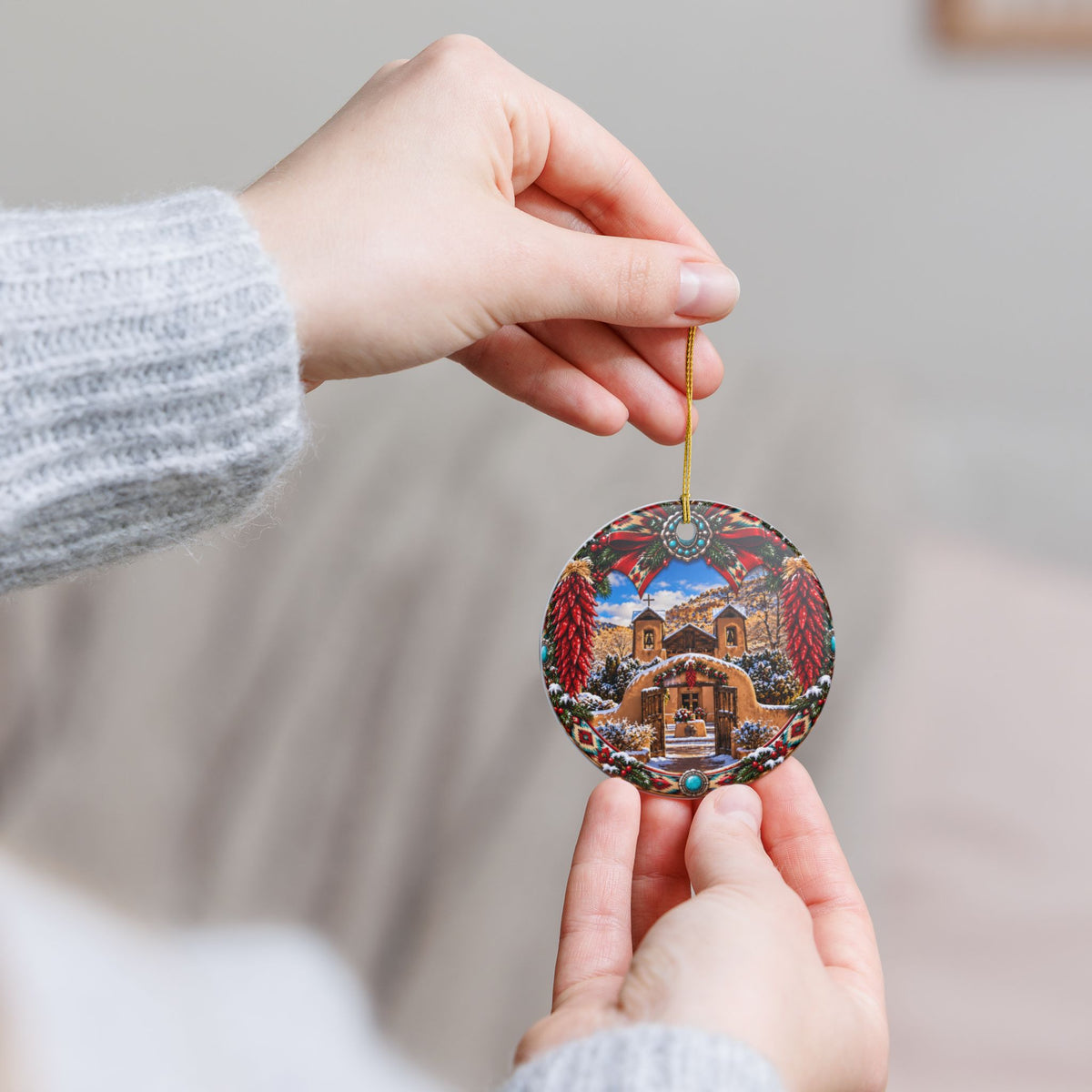 Santuario De Chimayo - Ceramic Christmas Ornament