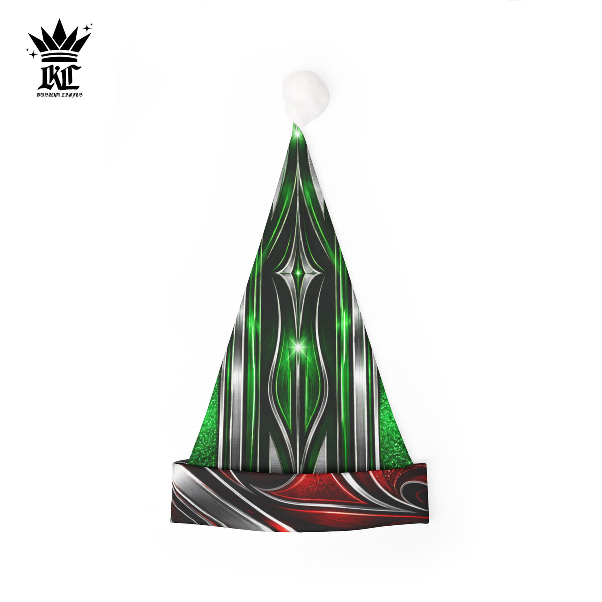 Candy Paint Santa/Elf Hat, Holiday Pom Pom Hat | Christmas Seasonal Headwear