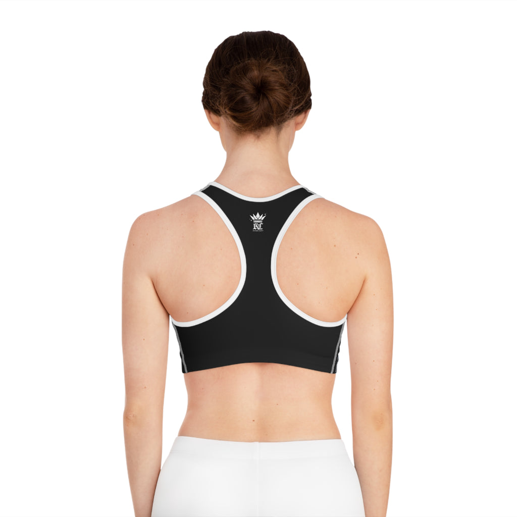 Snake Scale Sports Bra — Black Textured Athletic Crop Top