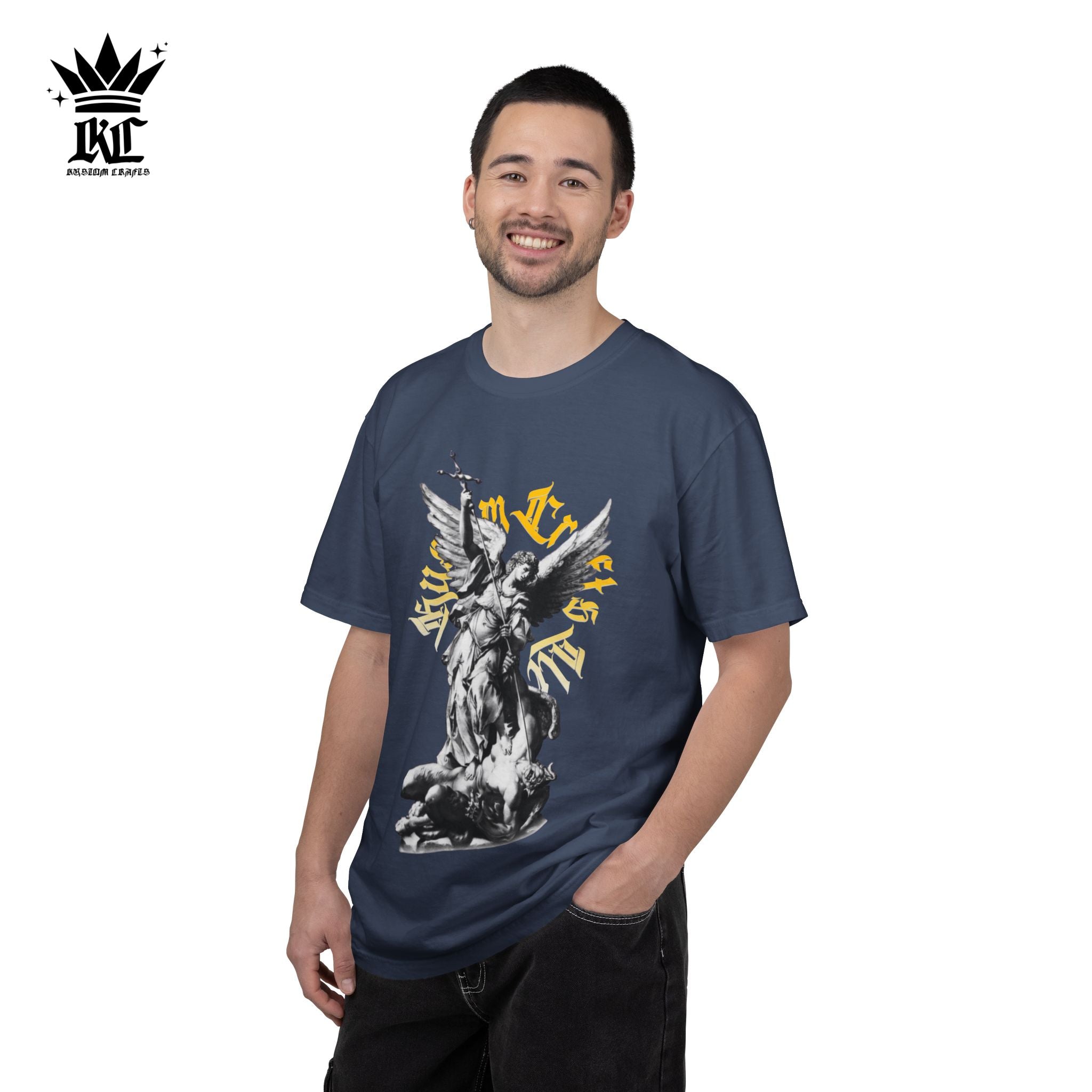 Saint Micheal Vintage-Inspired Graphic T-Shirt featuring Angel Design, Perfect for Casual Wear, Gift for Art Lovers, Streetwear Essential, Unisex Tee