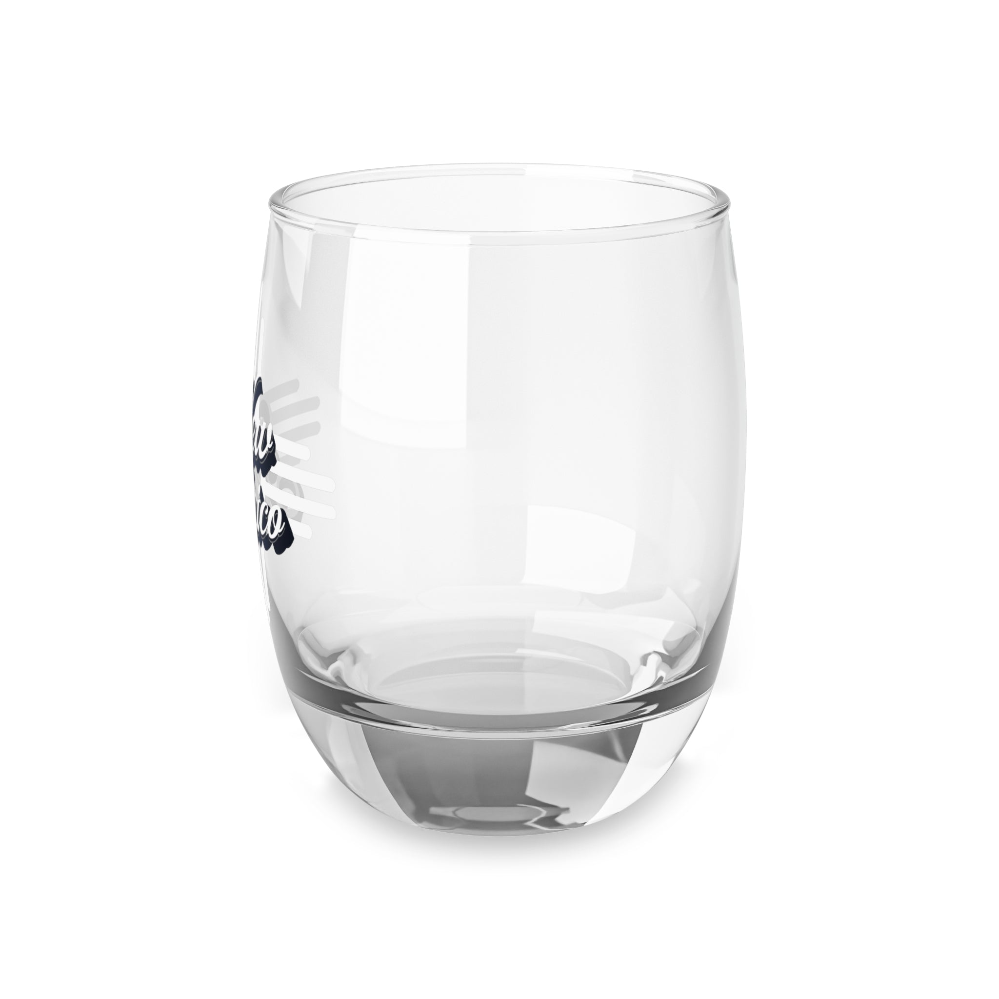 New Mexico Script Whiskey Glass | Zia Sun Symbol, State Pride