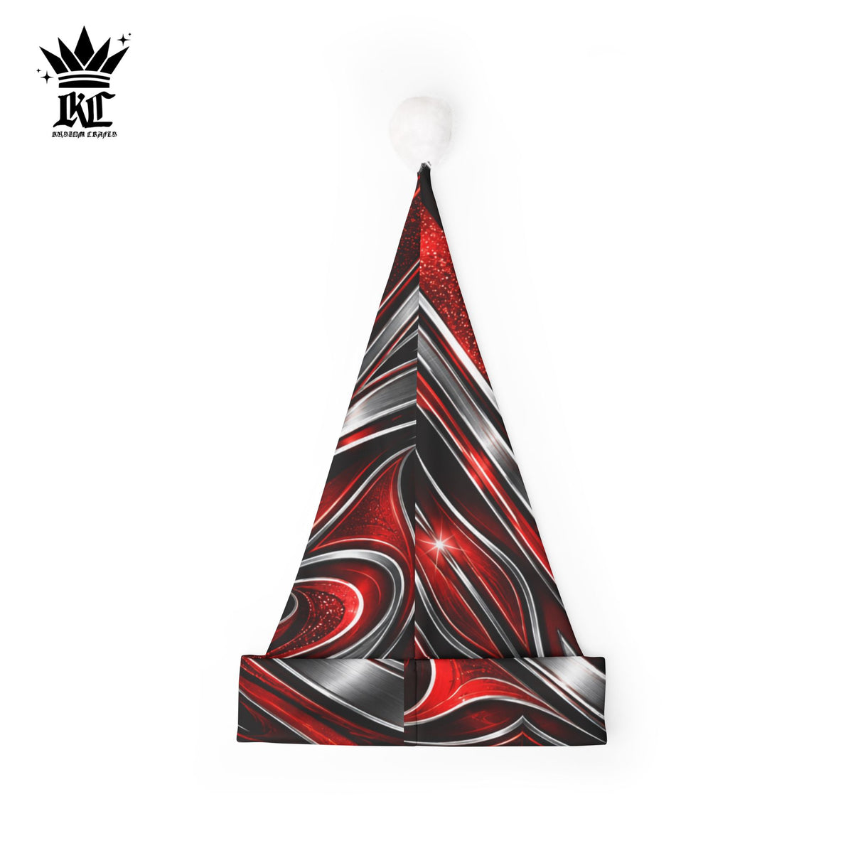 Santa Candy Paint Hat, Holiday Pom Pom Hat | Christmas Seasonal Headwear