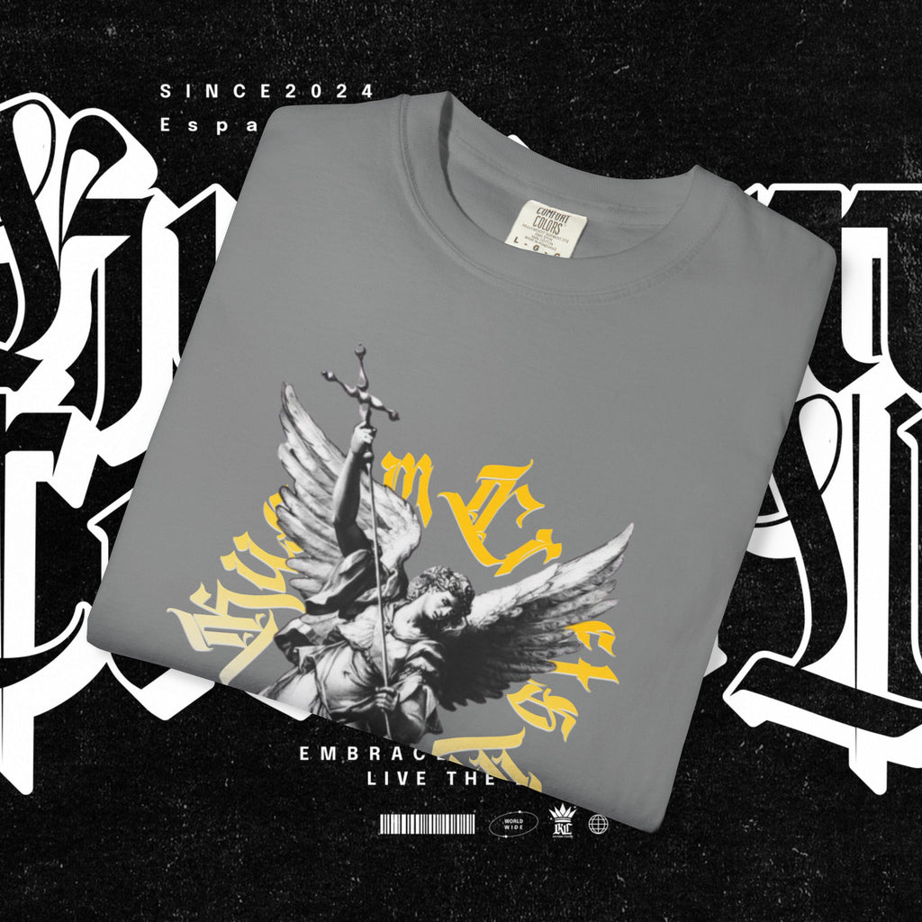 Saint Micheal Vintage-Inspired Graphic T-Shirt featuring Angel Design, Perfect for Casual Wear, Gift for Art Lovers, Streetwear Essential, Unisex Tee