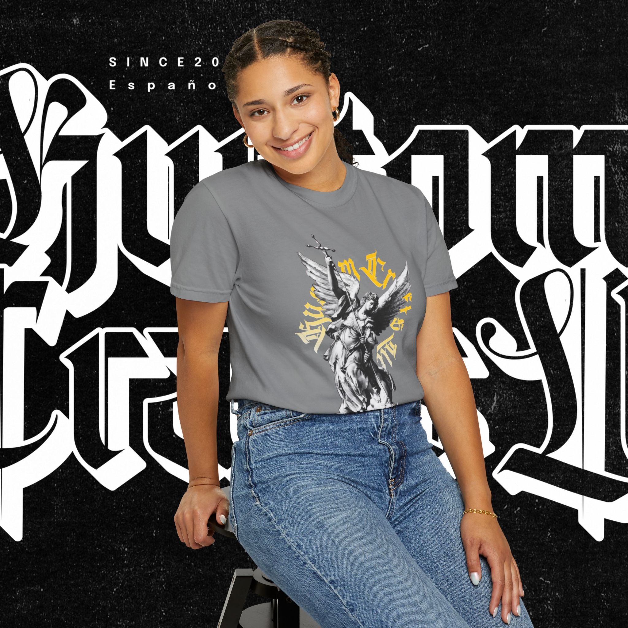 Saint Micheal Vintage-Inspired Graphic T-Shirt featuring Angel Design, Perfect for Casual Wear, Gift for Art Lovers, Streetwear Essential, Unisex Tee