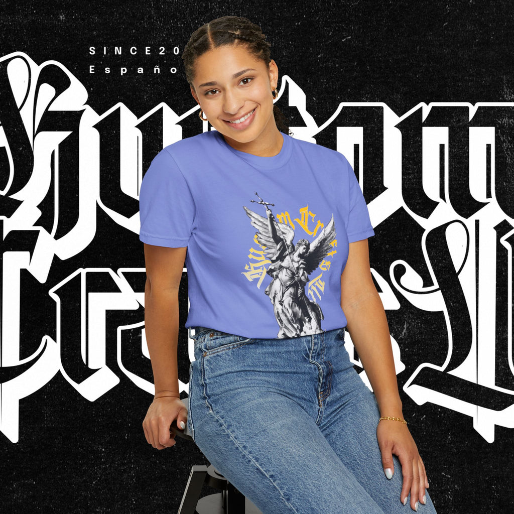 Saint Micheal Vintage-Inspired Graphic T-Shirt featuring Angel Design, Perfect for Casual Wear, Gift for Art Lovers, Streetwear Essential, Unisex Tee