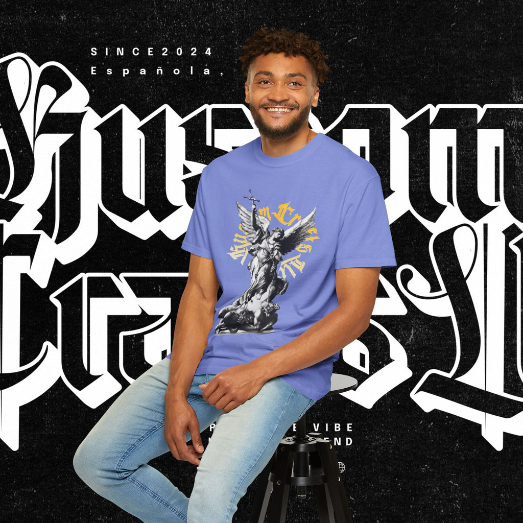 Saint Micheal Vintage-Inspired Graphic T-Shirt featuring Angel Design, Perfect for Casual Wear, Gift for Art Lovers, Streetwear Essential, Unisex Tee
