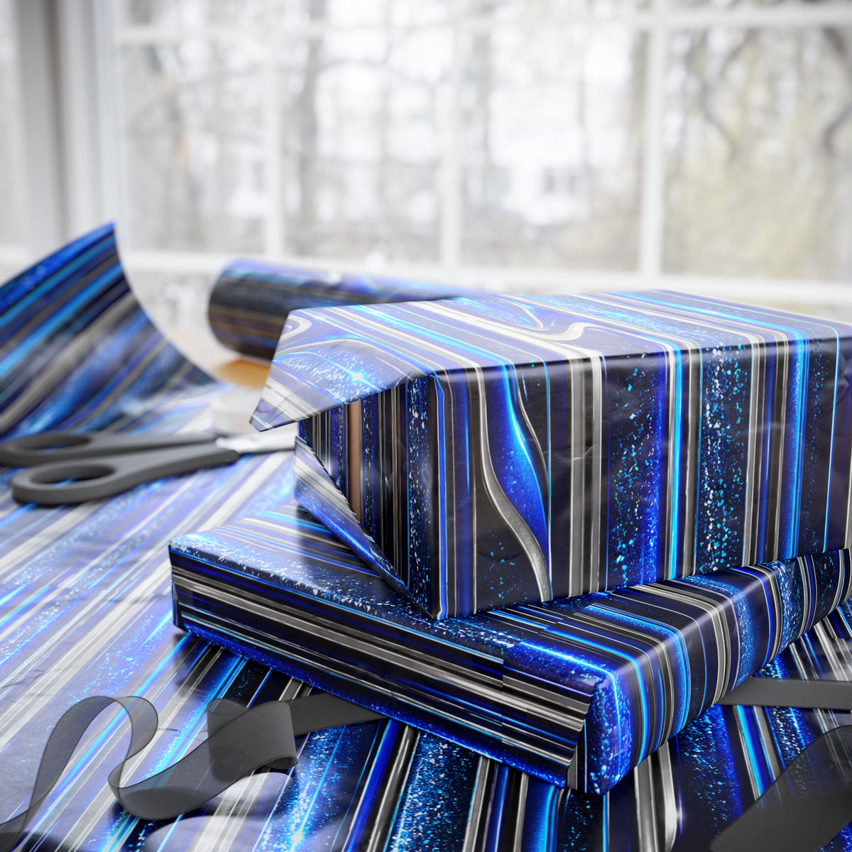 Candy Paint Blue Wrapping Paper