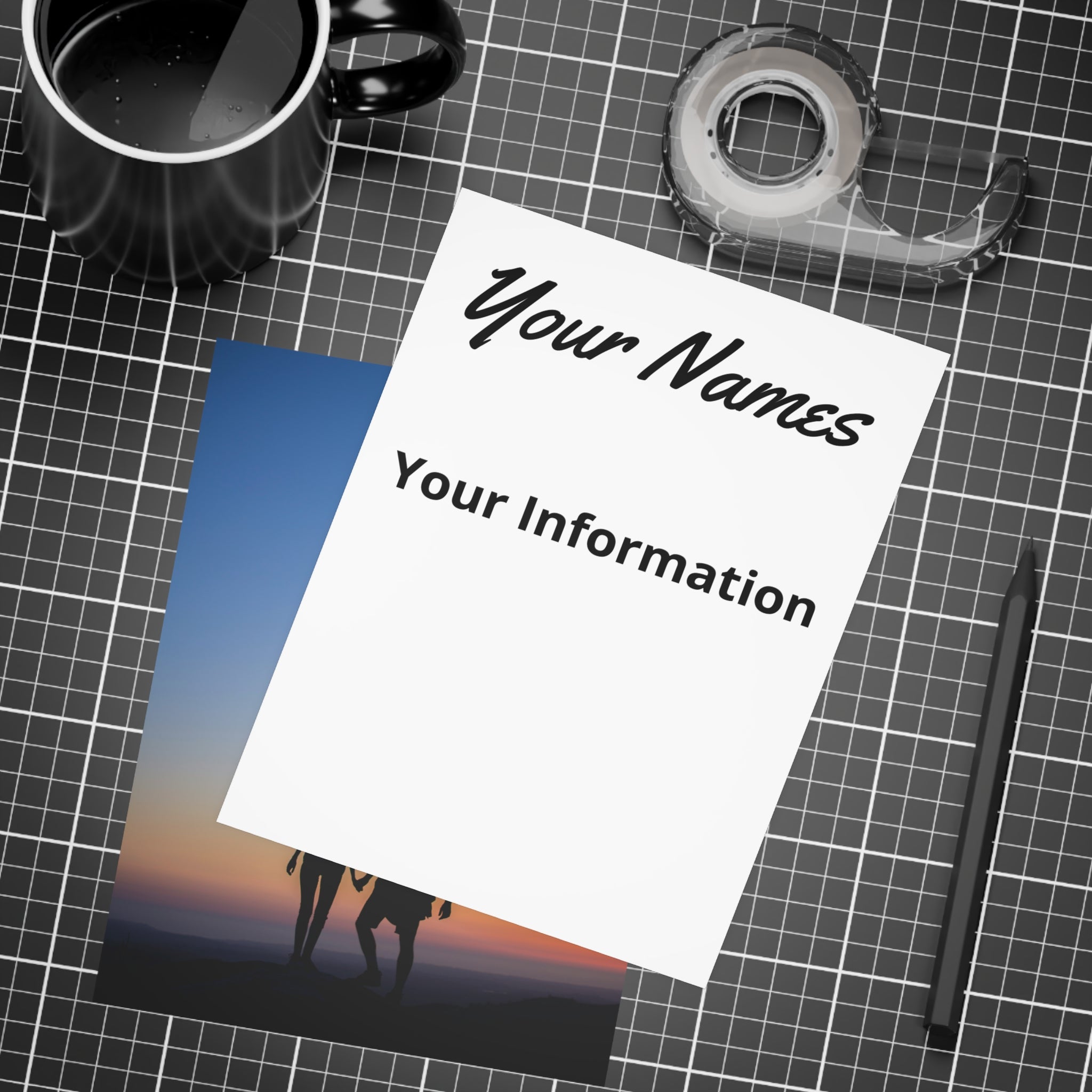 Personalized Post Cards & Invitations Set - Double-Side Decoration