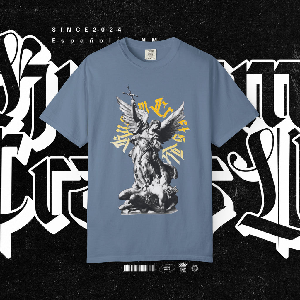 Saint Micheal Vintage-Inspired Graphic T-Shirt featuring Angel Design, Perfect for Casual Wear, Gift for Art Lovers, Streetwear Essential, Unisex Tee