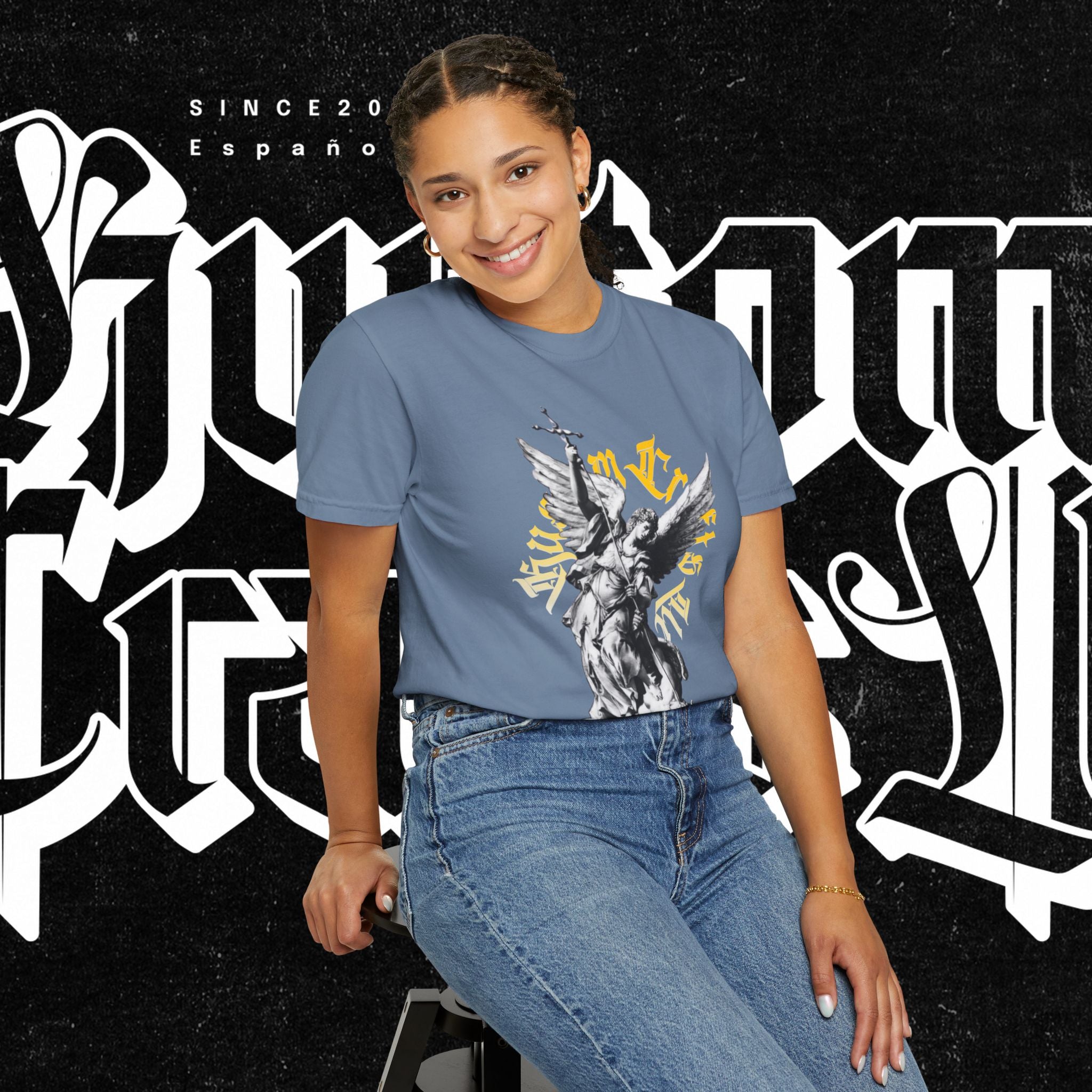 Saint Micheal Vintage-Inspired Graphic T-Shirt featuring Angel Design, Perfect for Casual Wear, Gift for Art Lovers, Streetwear Essential, Unisex Tee