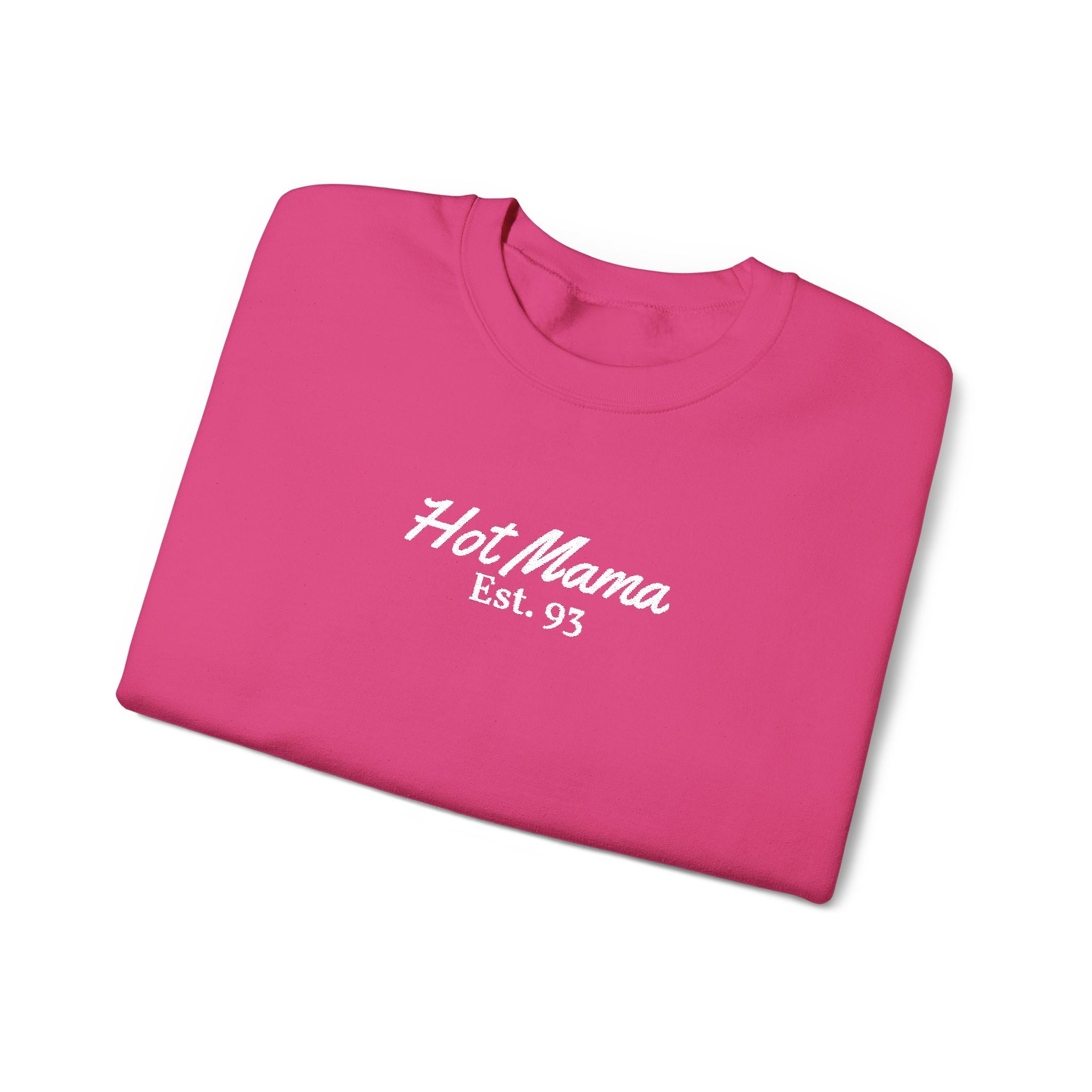 Hot Mama - Personalized Embroidery Crewneck Sweatshirt