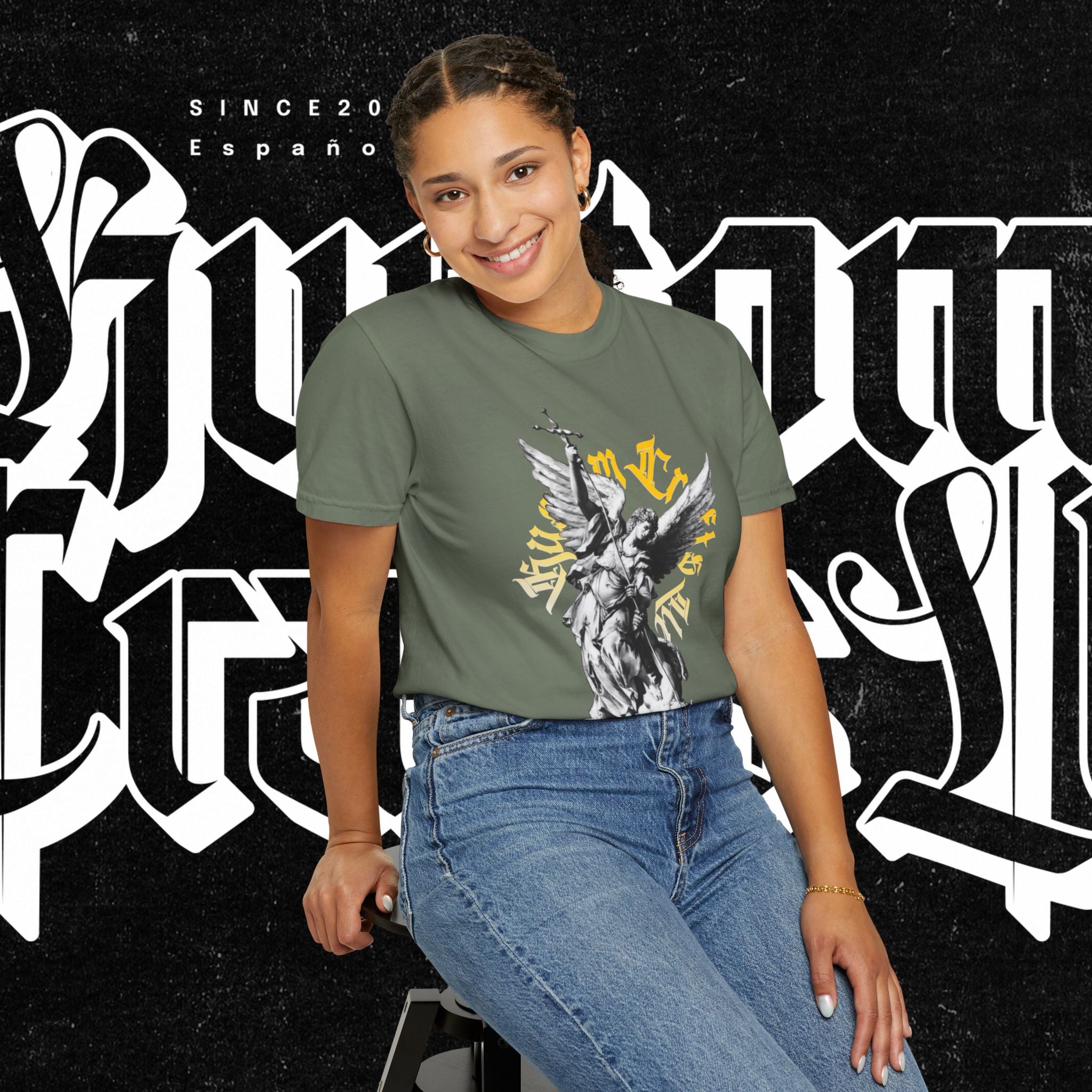 Saint Micheal Vintage-Inspired Graphic T-Shirt featuring Angel Design, Perfect for Casual Wear, Gift for Art Lovers, Streetwear Essential, Unisex Tee