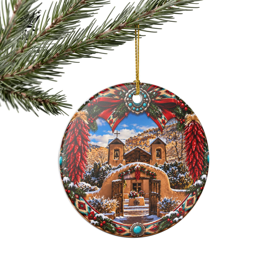 Santuario De Chimayo - Ceramic Christmas Ornament