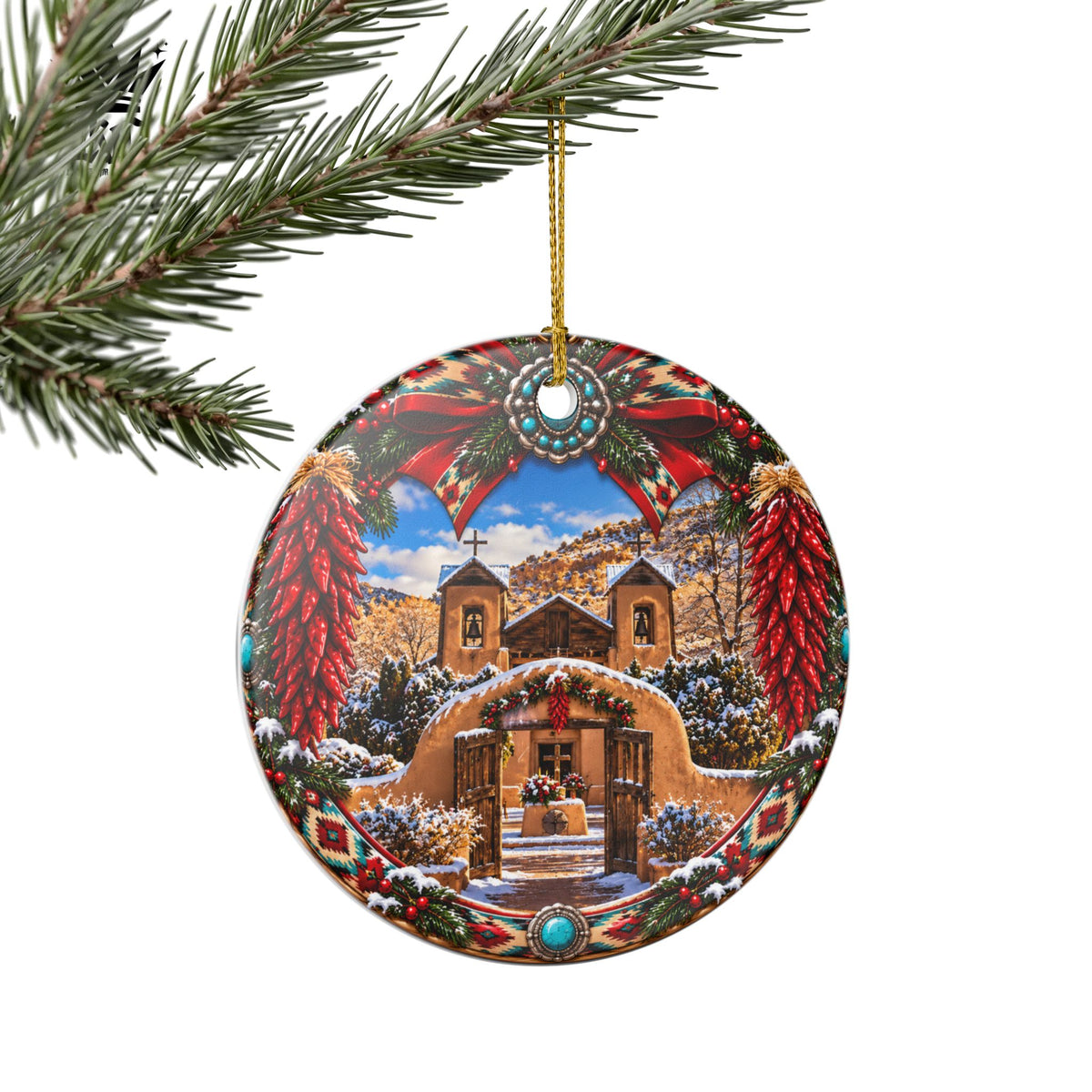 Santuario De Chimayo - Ceramic Christmas Ornament
