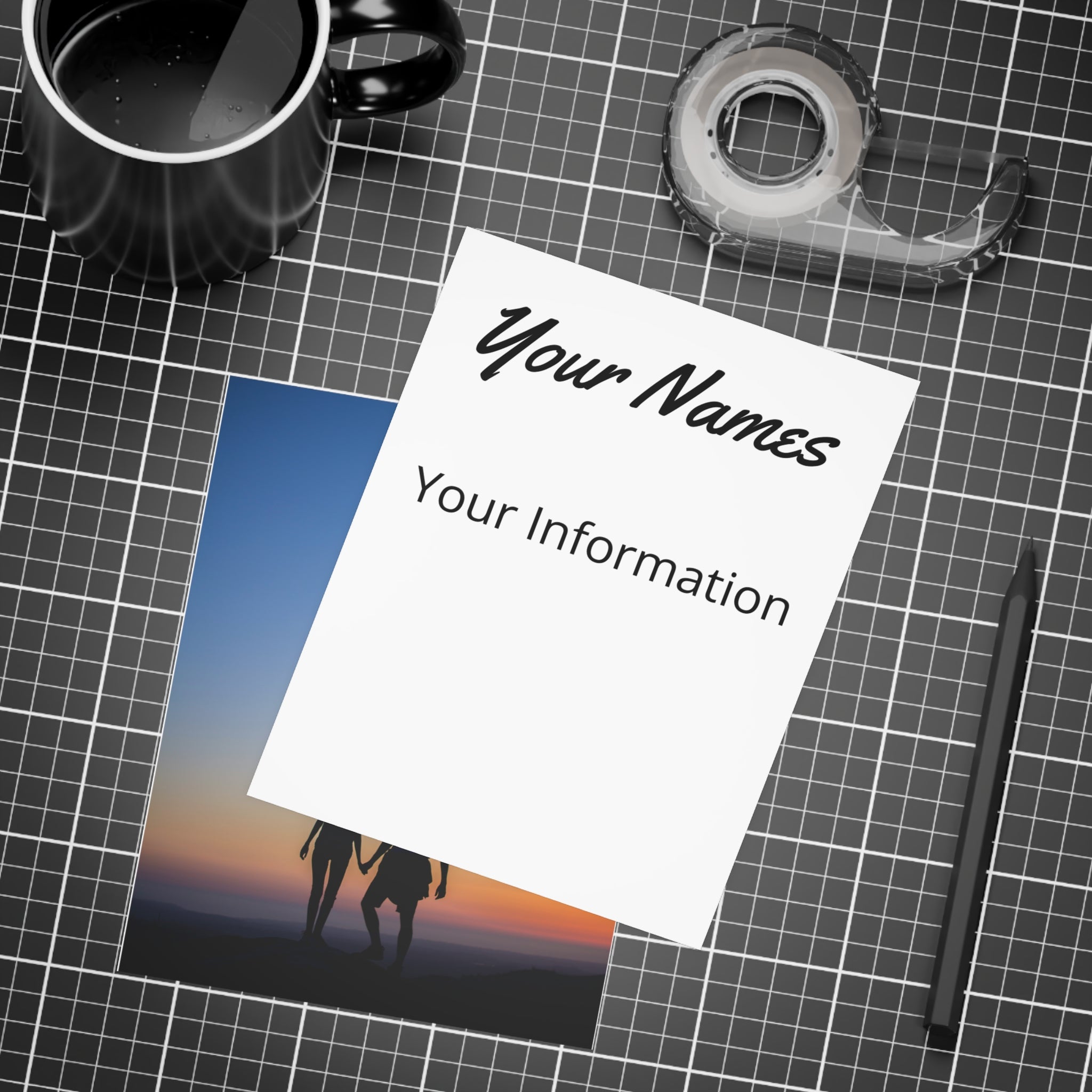 Personalized Post Cards & Invitations Set - Double-Side Decoration