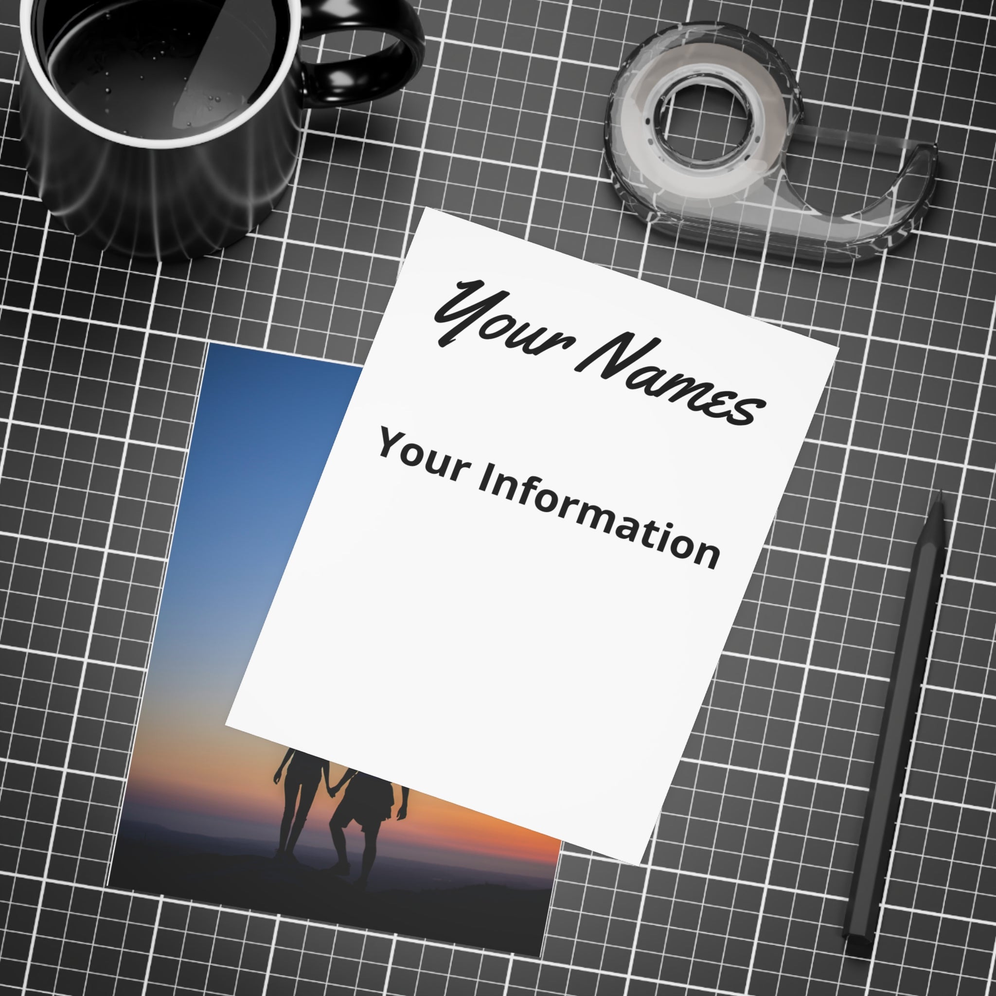 Personalized Post Cards & Invitations Set - Double-Side Decoration