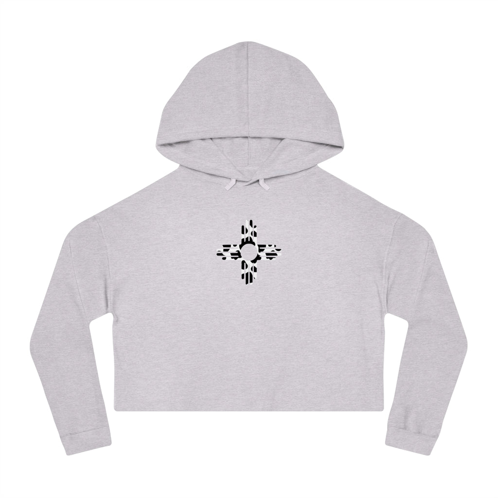 Zia Sun, Cow Print - Cropped Hoodie