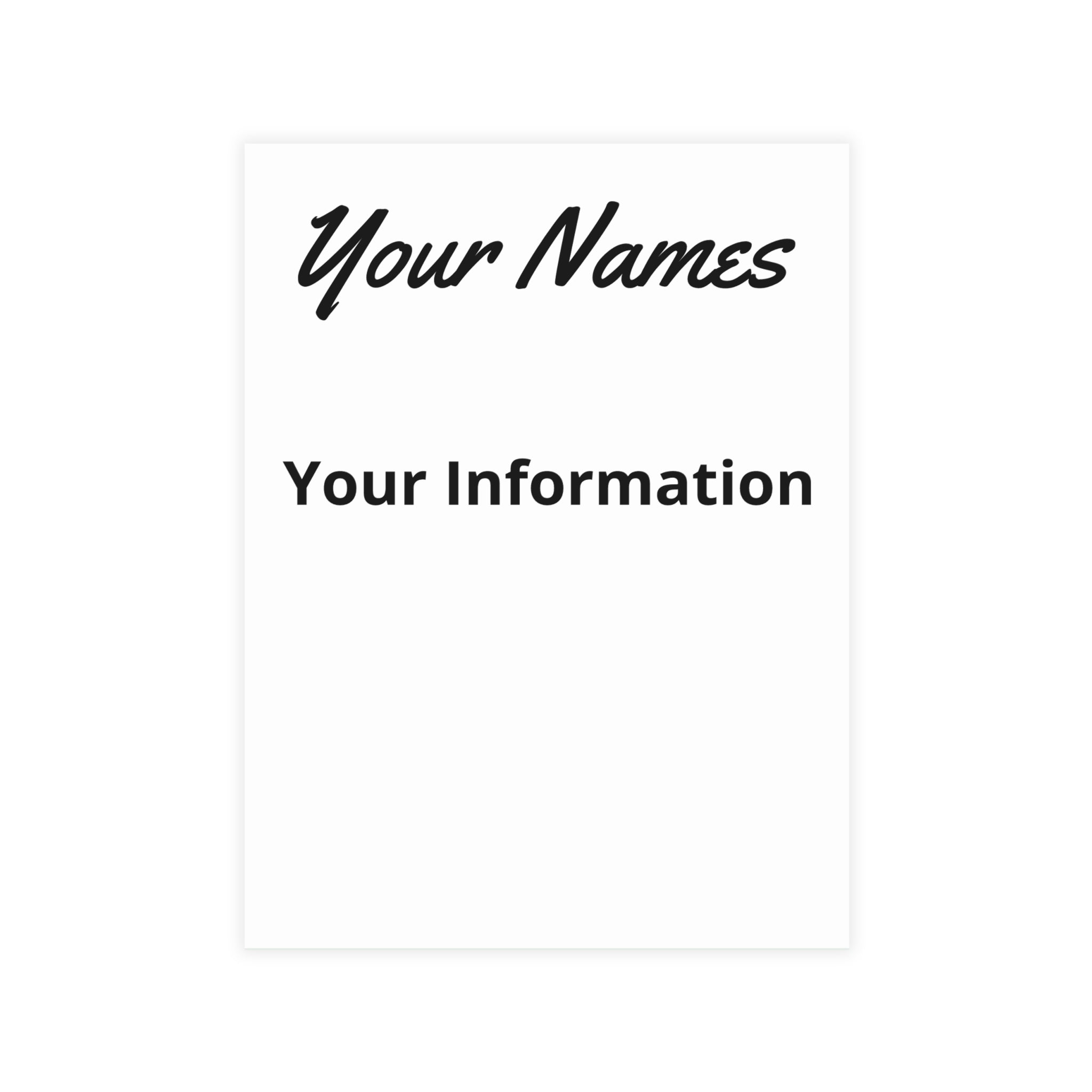 Personalized Post Cards & Invitations Set - Double-Side Decoration