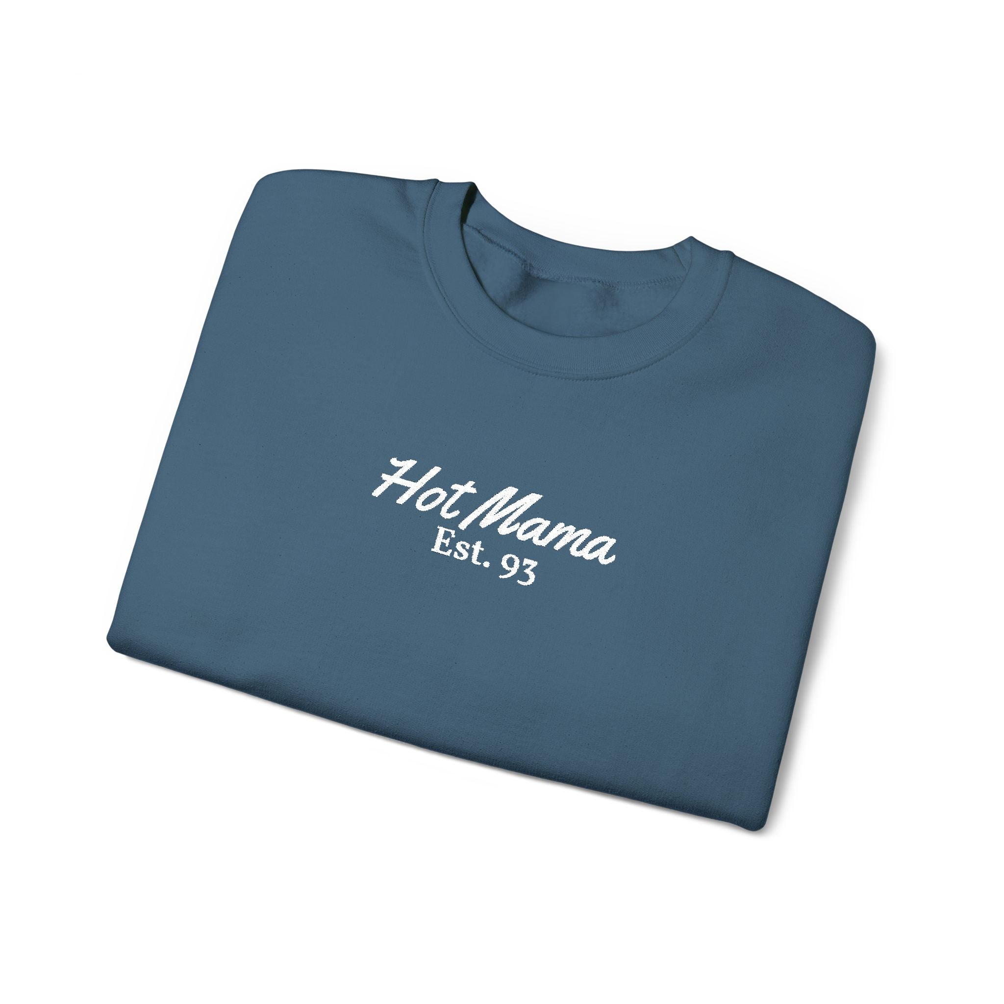 Hot Mama - Personalized Embroidery Crewneck Sweatshirt