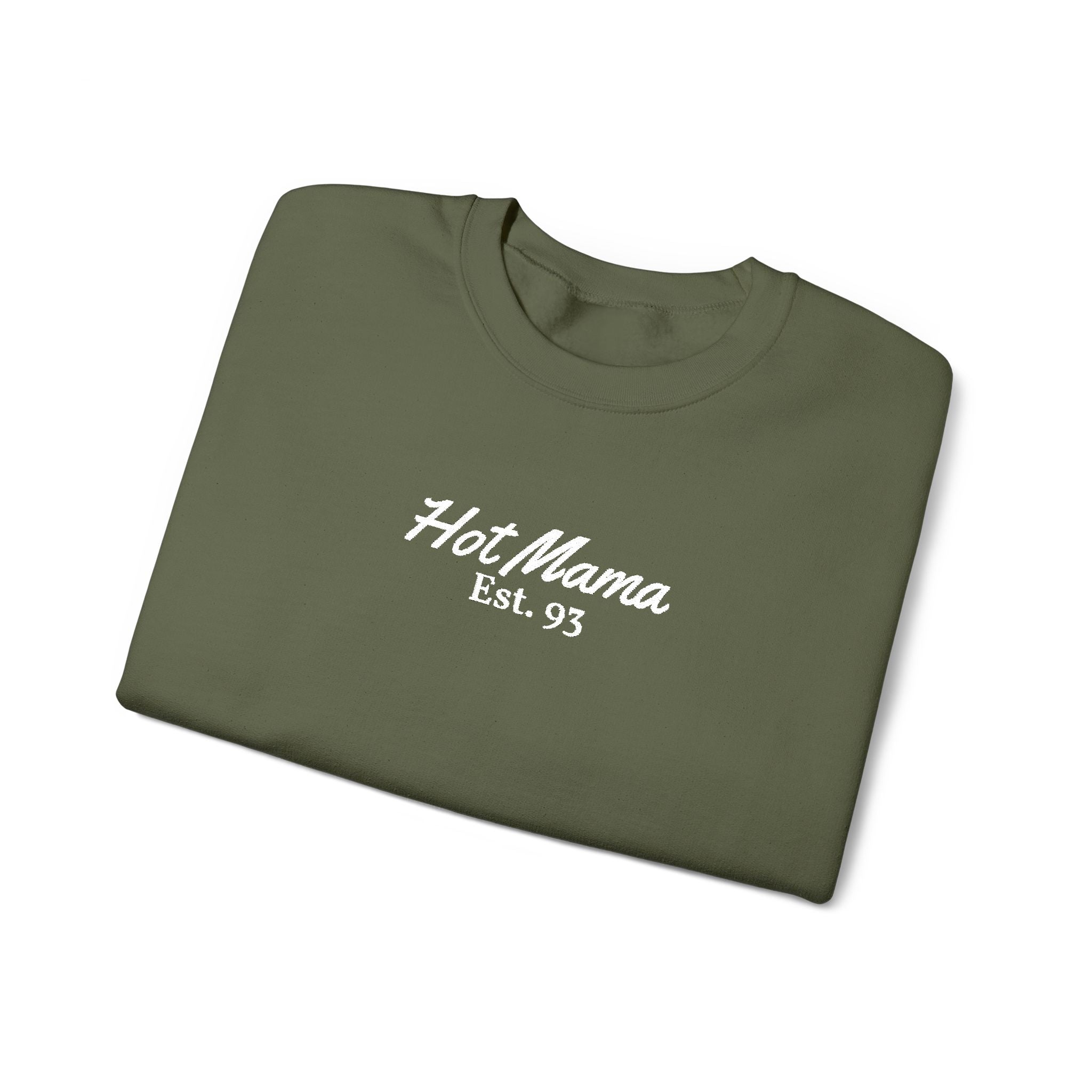 Hot Mama - Personalized Embroidery Crewneck Sweatshirt