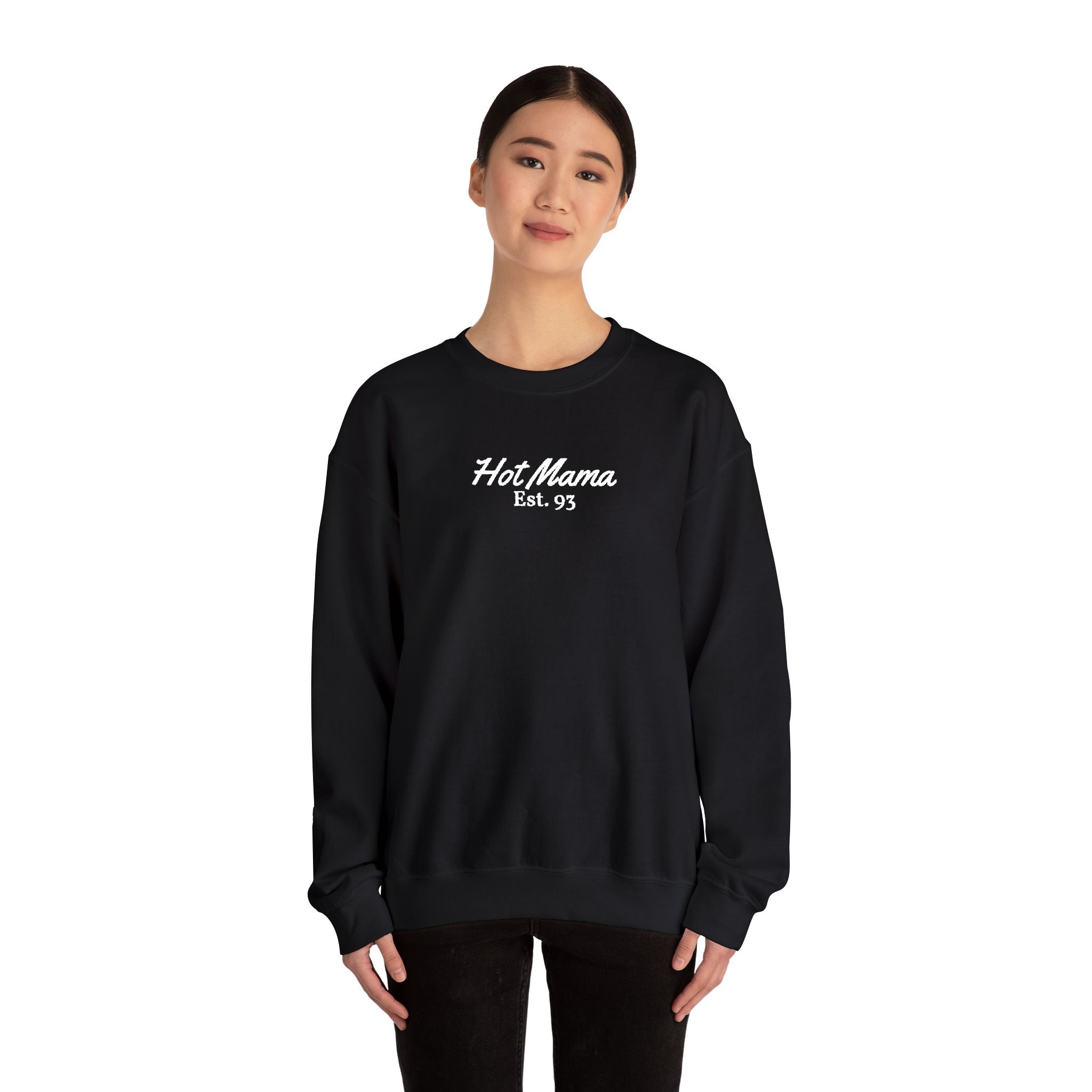 Hot Mama - Personalized Embroidery Crewneck Sweatshirt