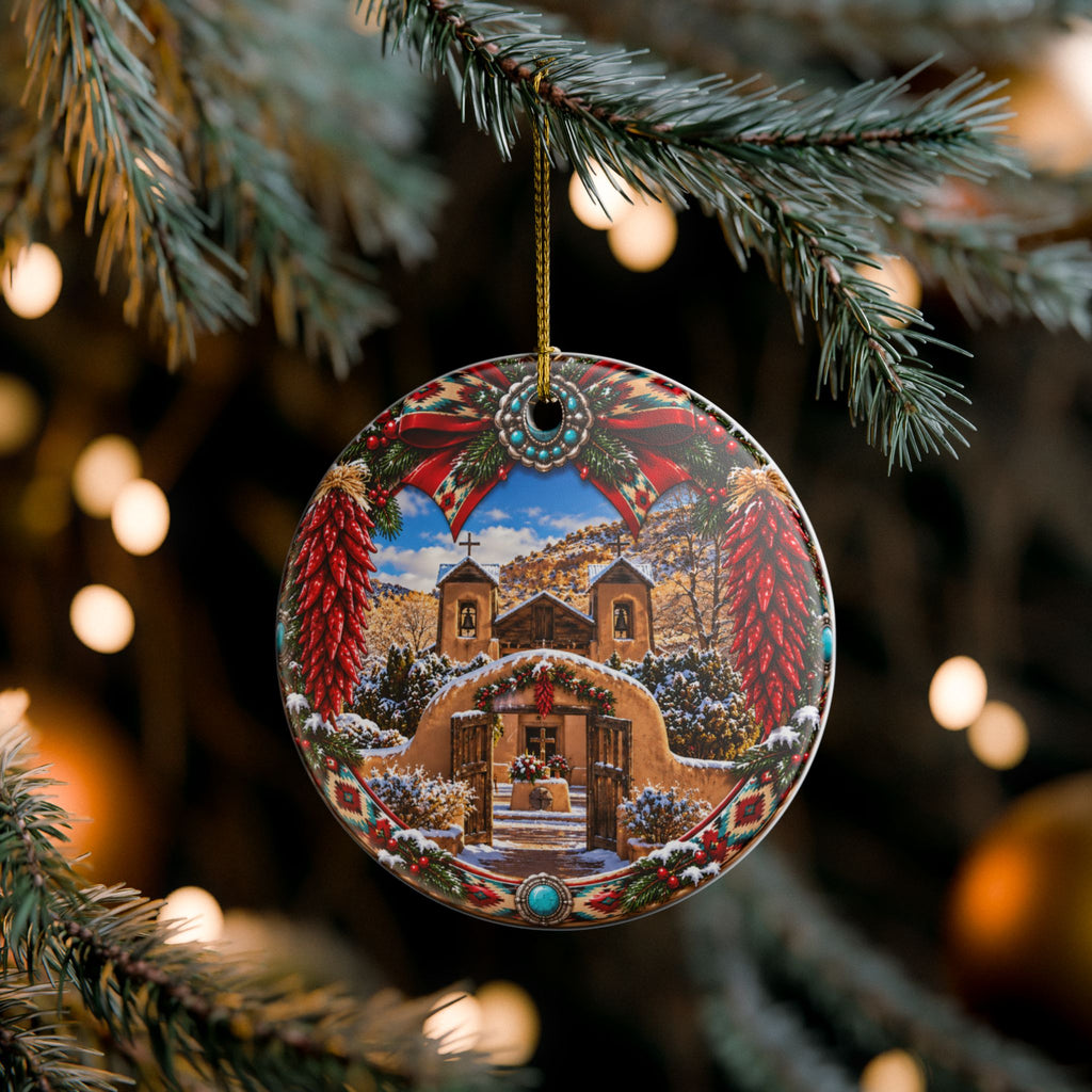 Santuario De Chimayo - Ceramic Christmas Ornament