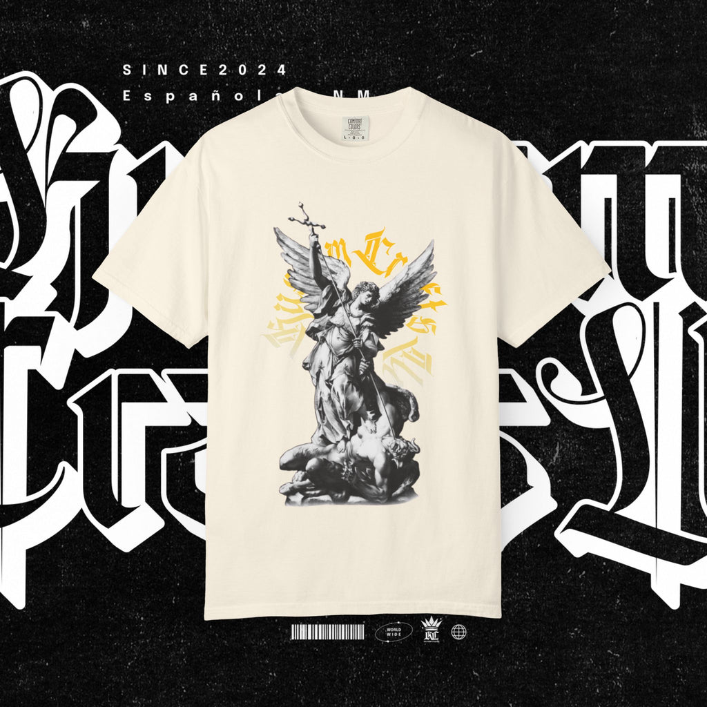 Saint Micheal Vintage-Inspired Graphic T-Shirt featuring Angel Design, Perfect for Casual Wear, Gift for Art Lovers, Streetwear Essential, Unisex Tee