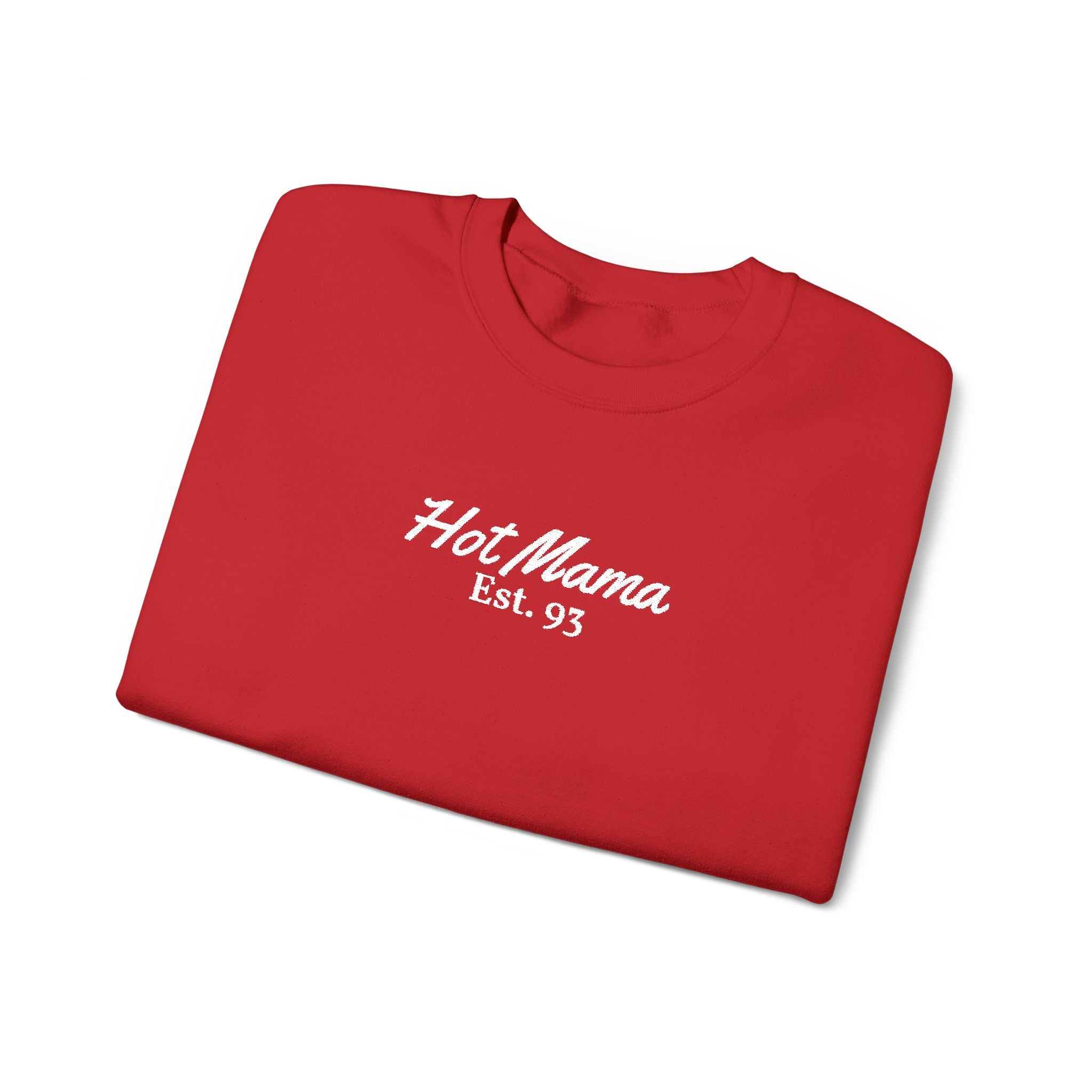 Hot Mama - Personalized Embroidery Crewneck Sweatshirt