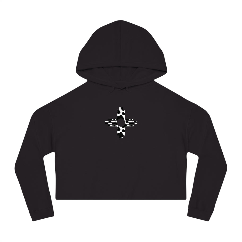 Zia Sun, Cow Print - Cropped Hoodie