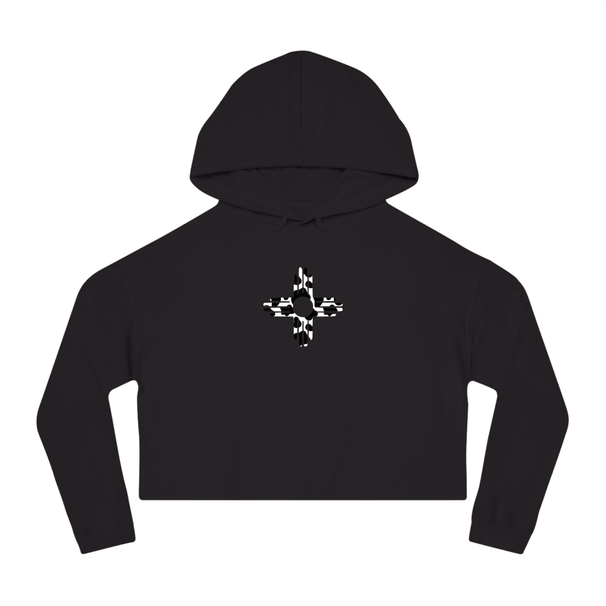 Zia Sun, Cow Print - Cropped Hoodie