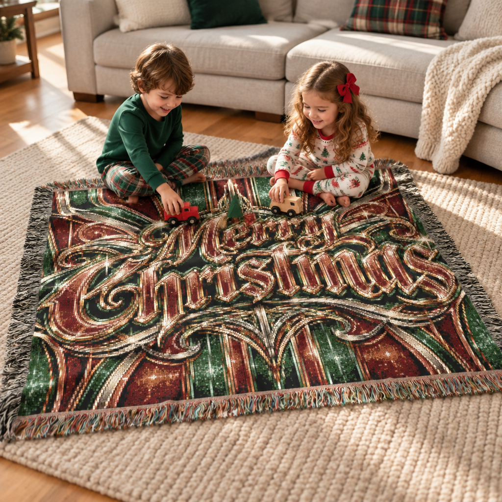 Limited Edition Merry Christmas Woven Blanket