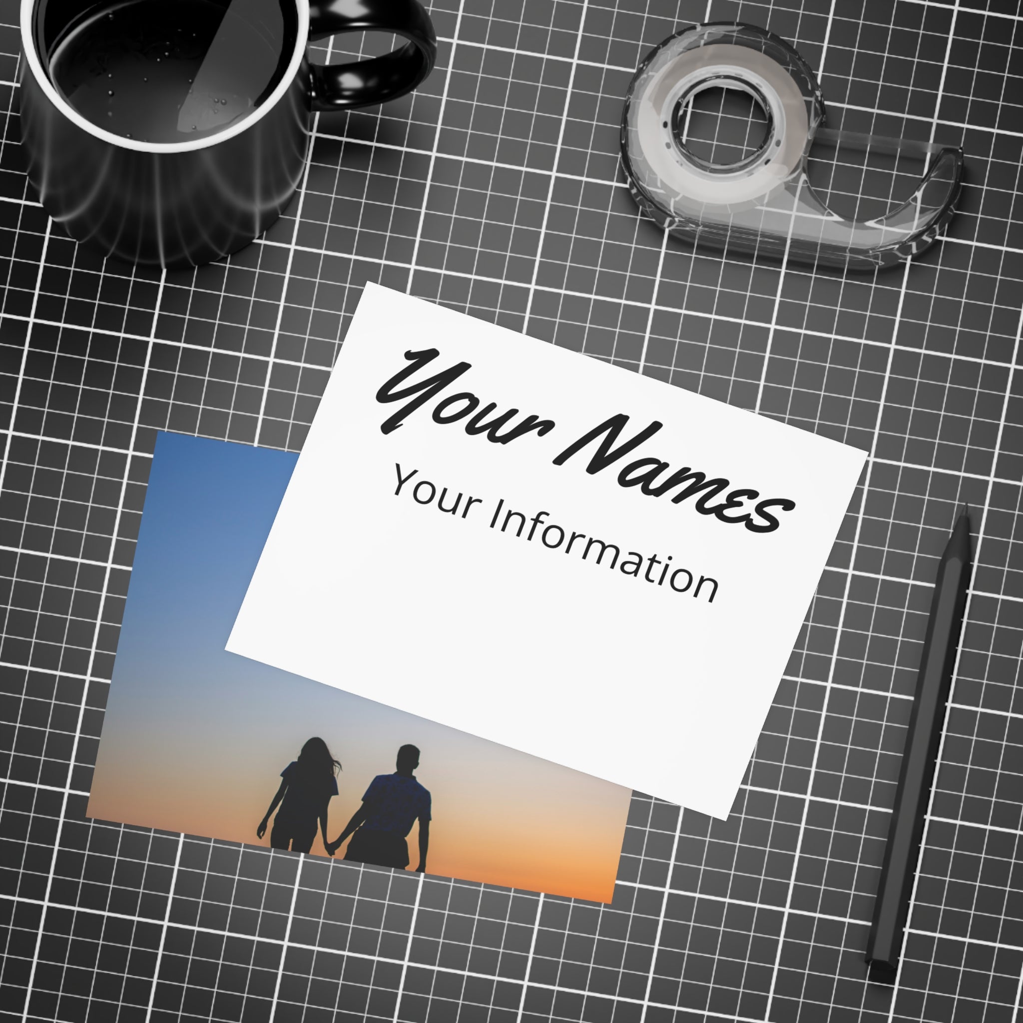 Personalized Post Cards & Invitations Set - Double-Side Decoration