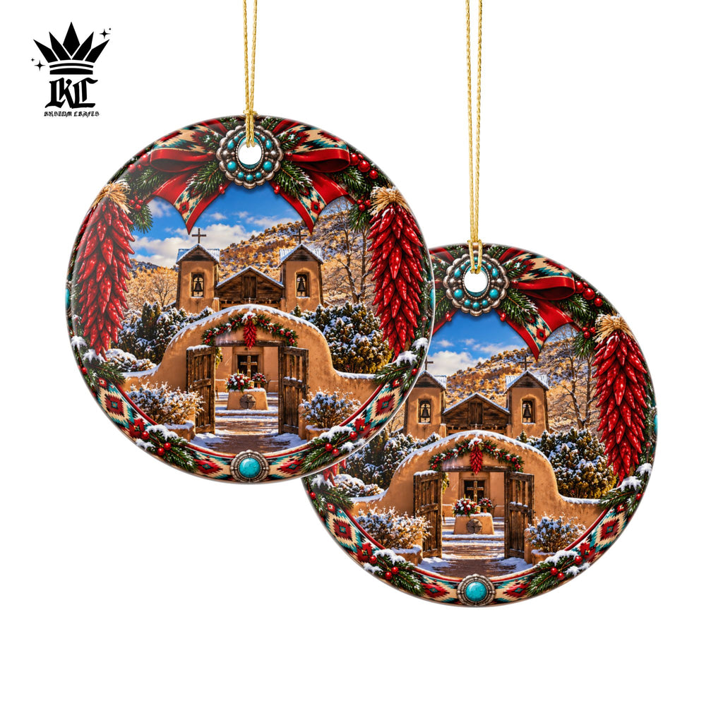Santuario De Chimayo - Ceramic Christmas Ornament