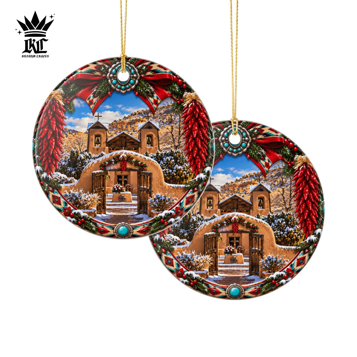 Santuario De Chimayo - Ceramic Christmas Ornament