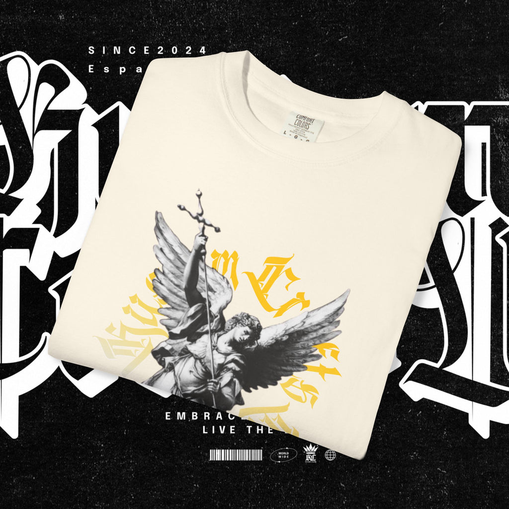 Saint Micheal Vintage-Inspired Graphic T-Shirt featuring Angel Design, Perfect for Casual Wear, Gift for Art Lovers, Streetwear Essential, Unisex Tee