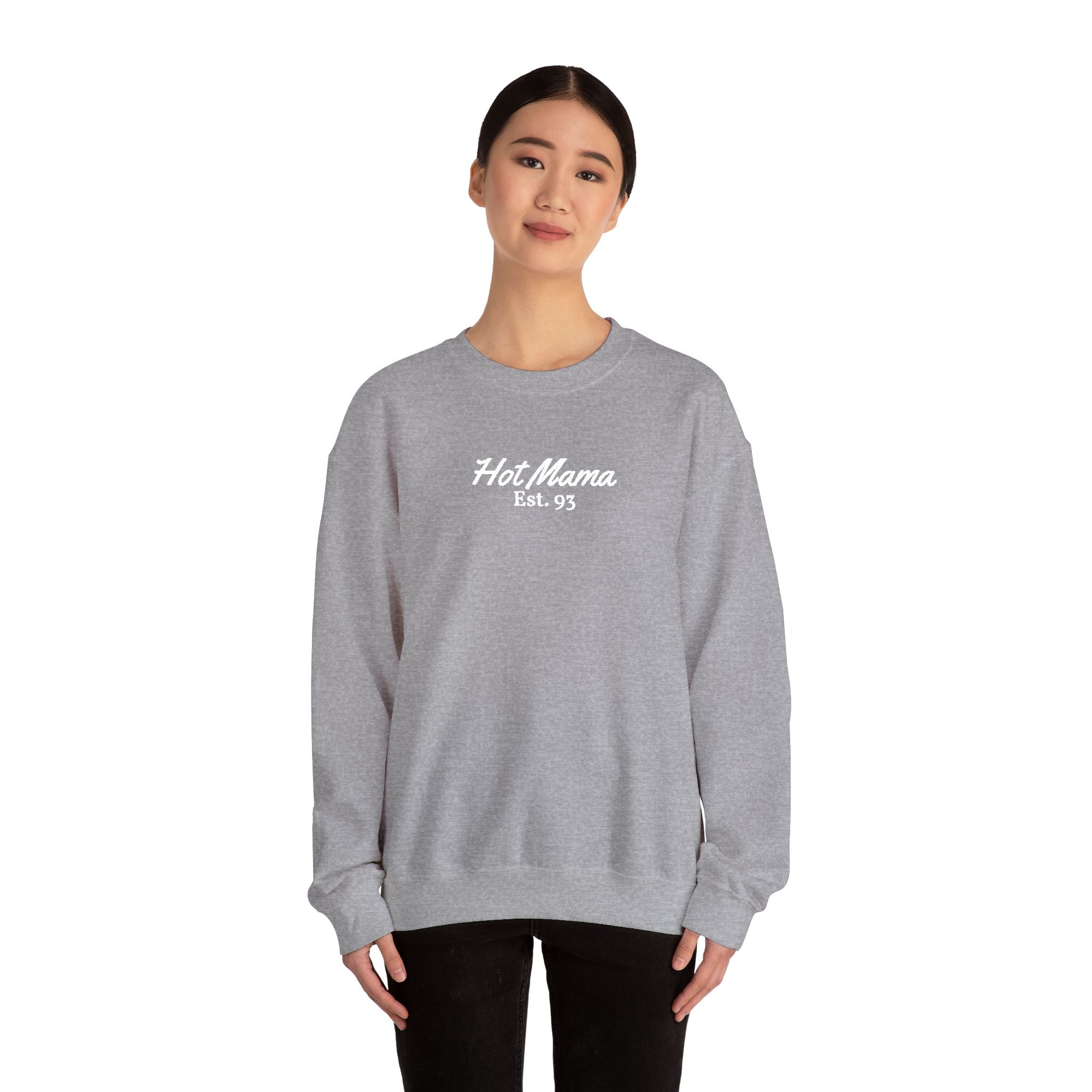 Hot Mama - Personalized Embroidery Crewneck Sweatshirt