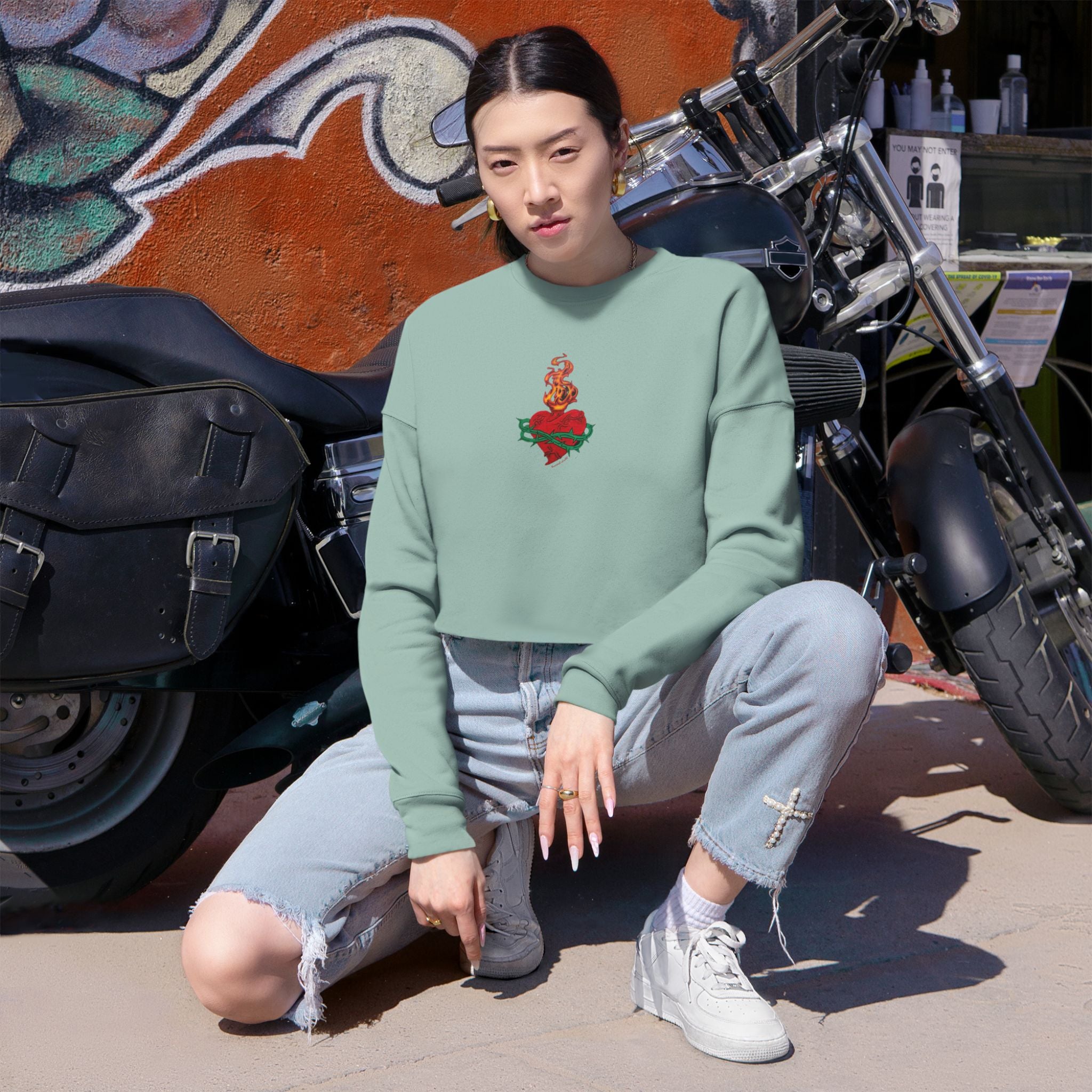 Sacred Heart Cropped Sweatshirt