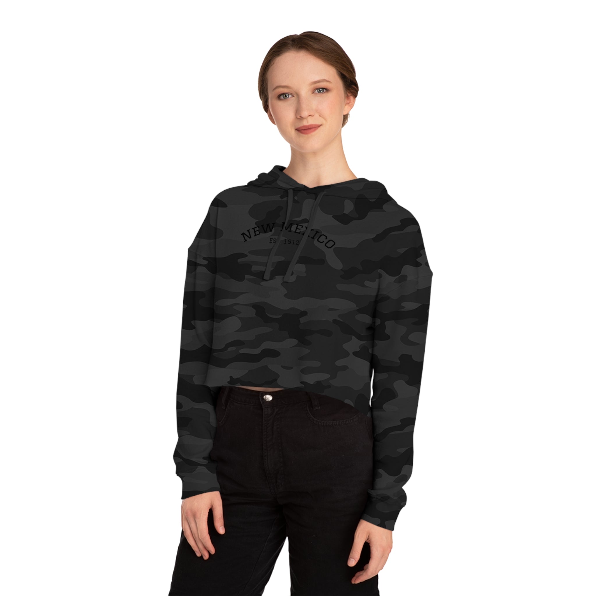 New Mexico Cropped Women's Hooded Sweatshirt