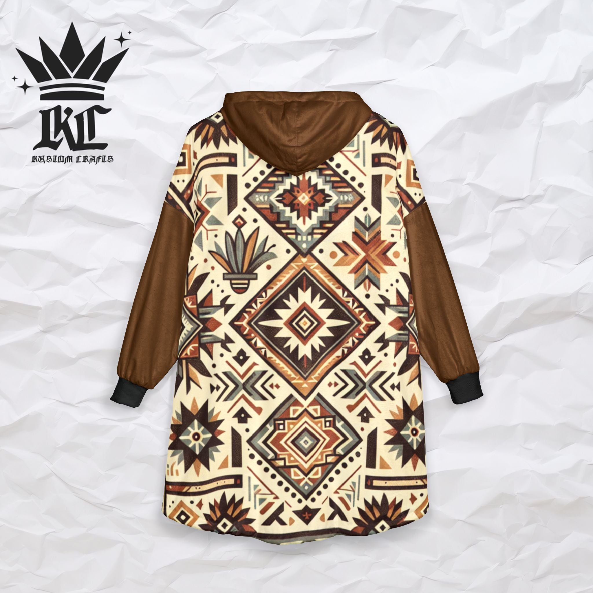 Southwestern Sherpa Hooded Blanket