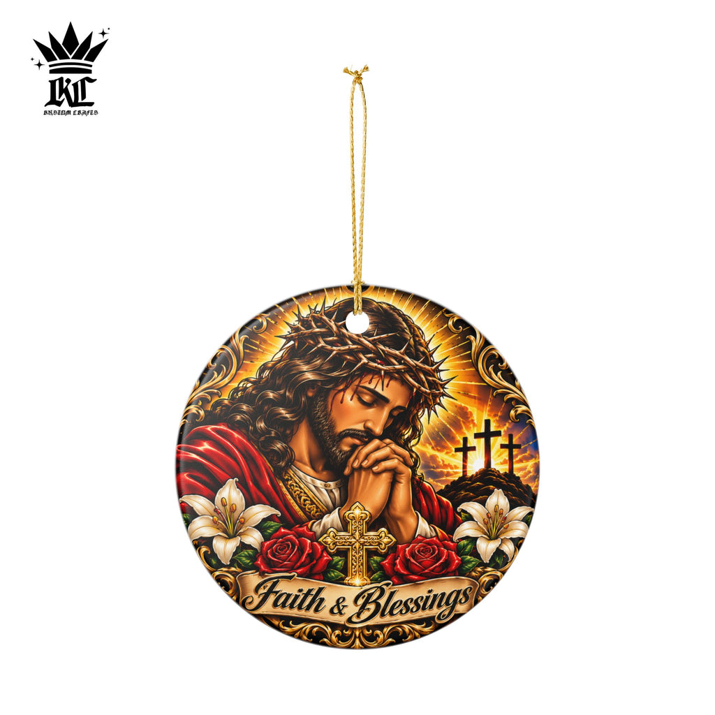 Faith and Blessings Ceramic Ornament