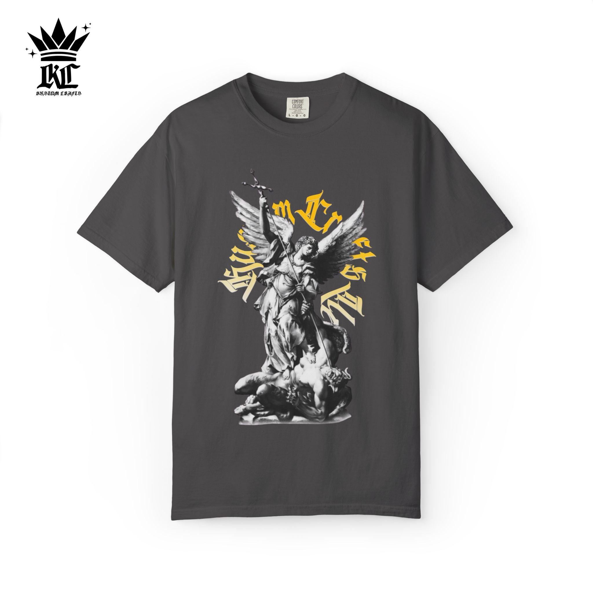 Saint Micheal Vintage-Inspired Graphic T-Shirt featuring Angel Design, Perfect for Casual Wear, Gift for Art Lovers, Streetwear Essential, Unisex Tee