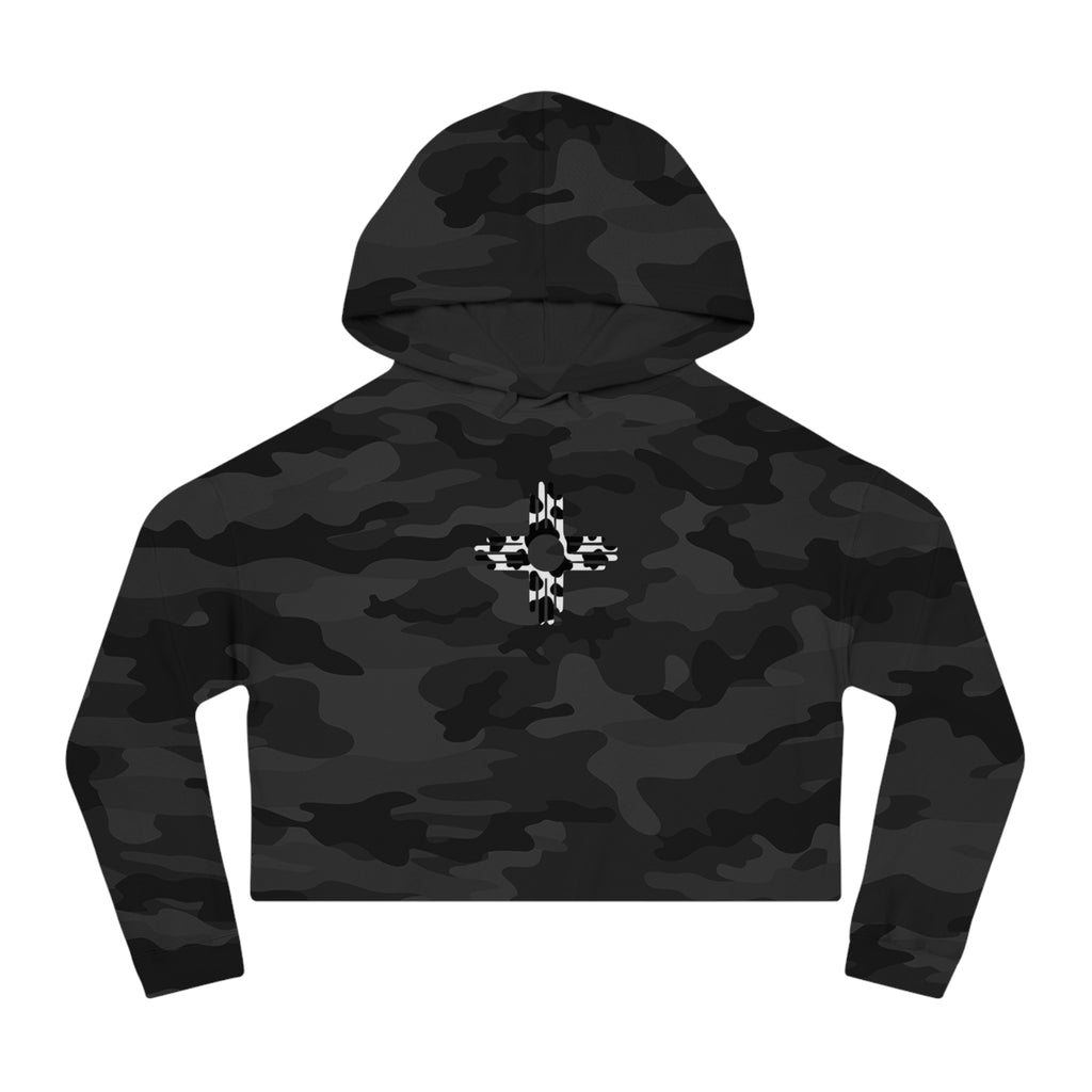 Zia Sun, Cow Print - Cropped Hoodie
