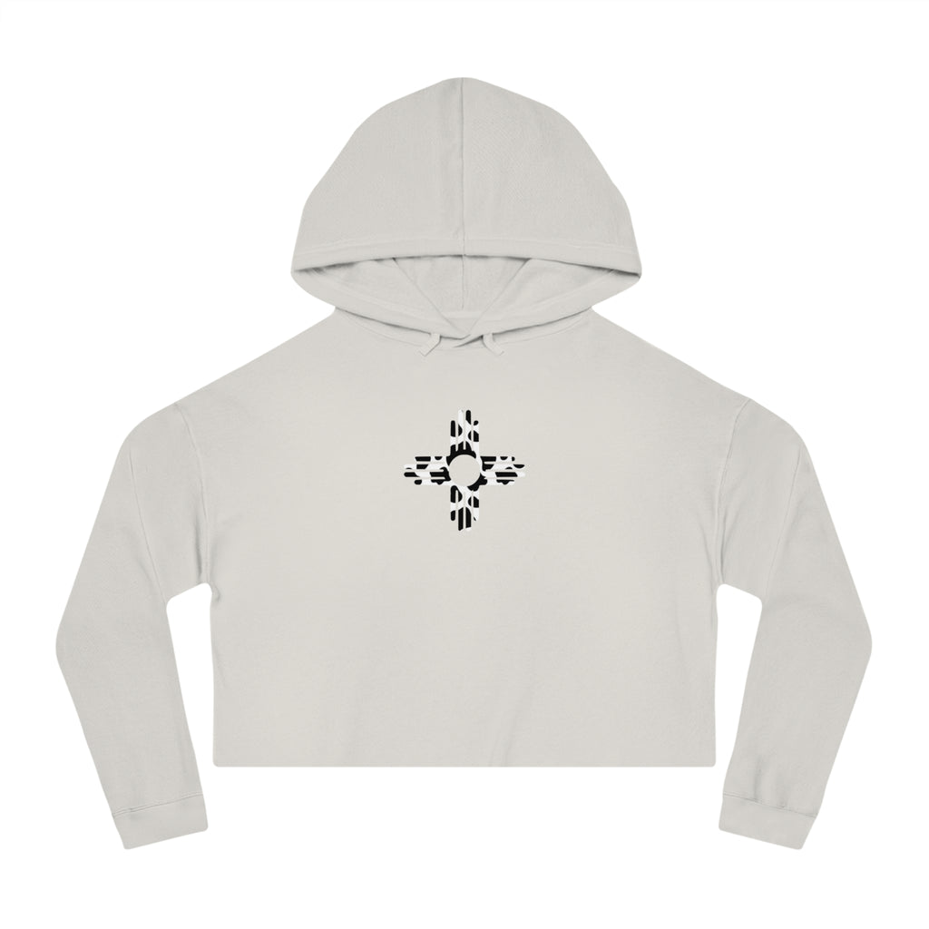 Zia Sun, Cow Print - Cropped Hoodie