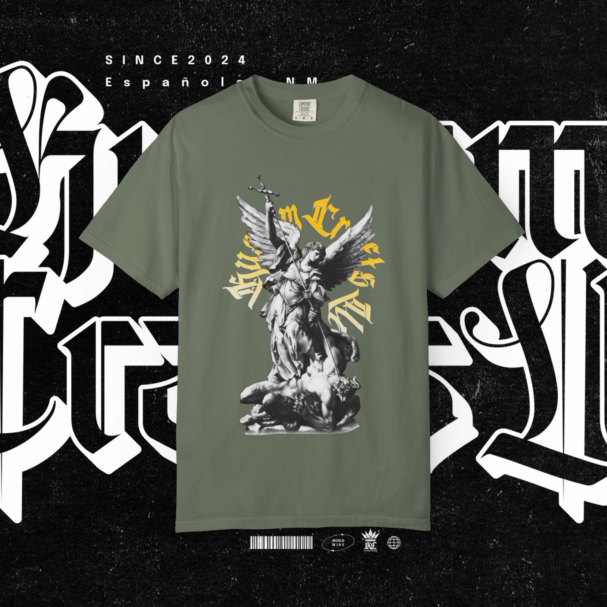 Saint Micheal Vintage-Inspired Graphic T-Shirt featuring Angel Design, Perfect for Casual Wear, Gift for Art Lovers, Streetwear Essential, Unisex Tee