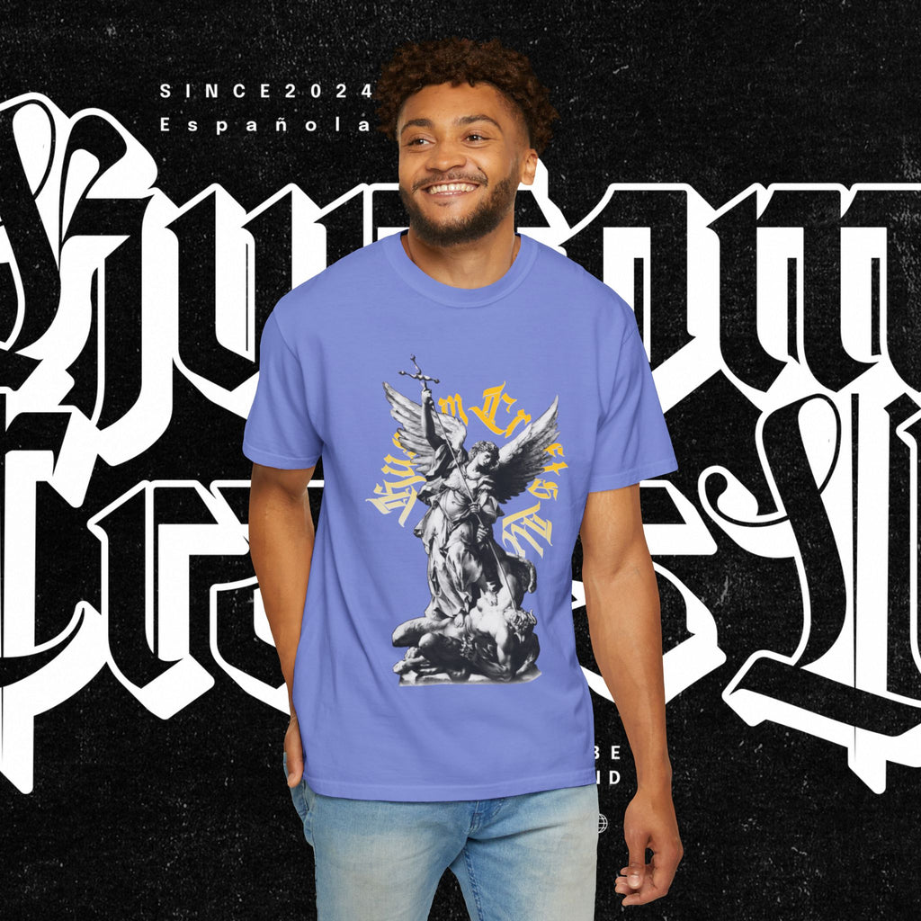 Saint Micheal Vintage-Inspired Graphic T-Shirt featuring Angel Design, Perfect for Casual Wear, Gift for Art Lovers, Streetwear Essential, Unisex Tee
