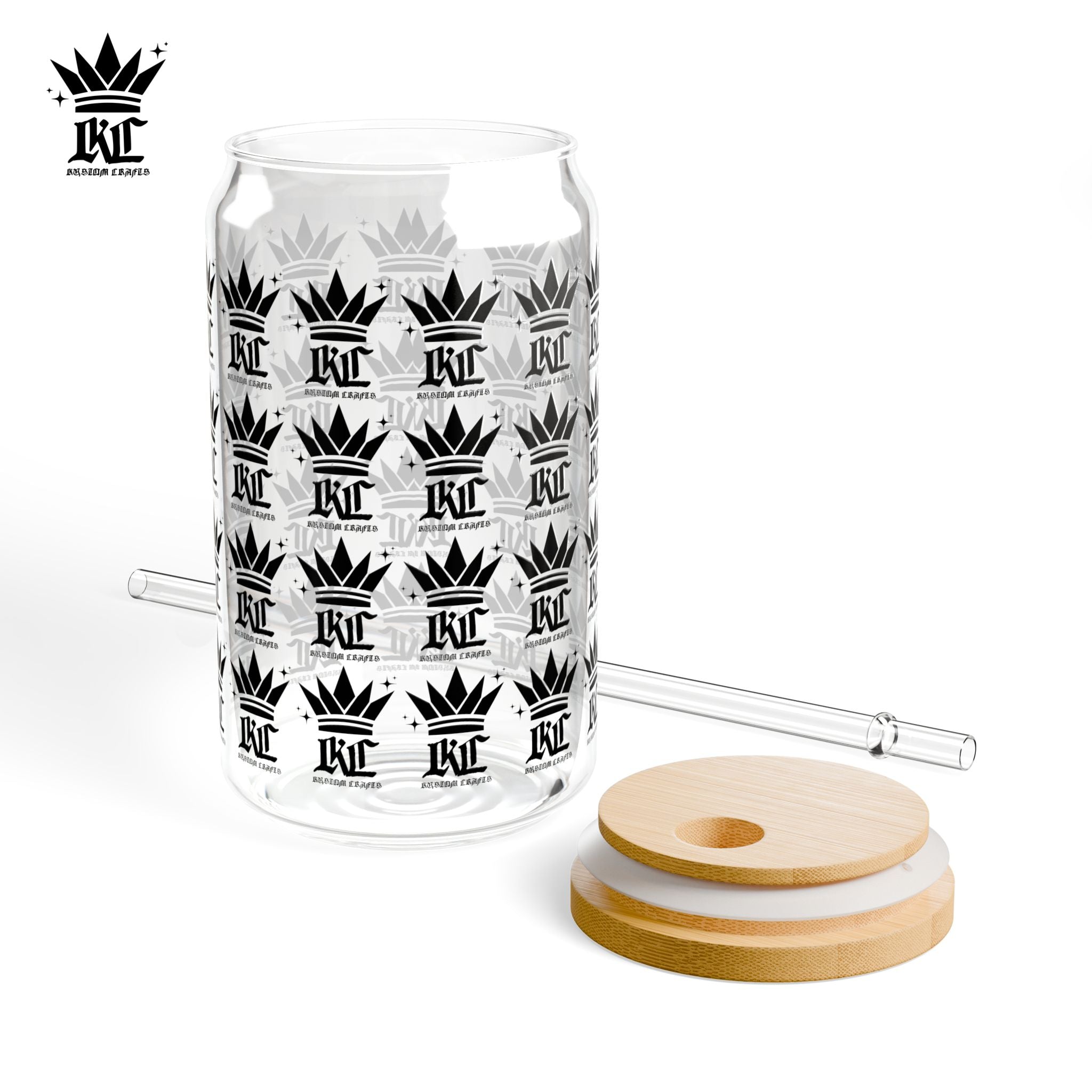 16oz Custom Glass Sipper Cup — Personalized Sipper Glass