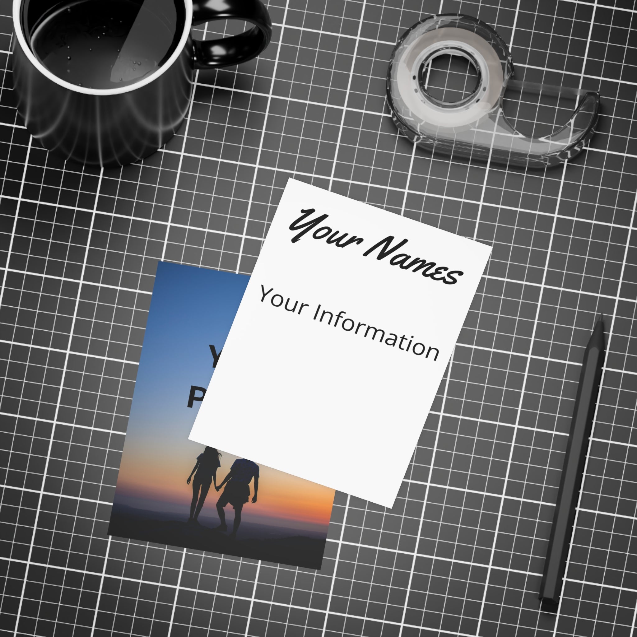 Personalized Post Cards & Invitations Set - Double-Side Decoration